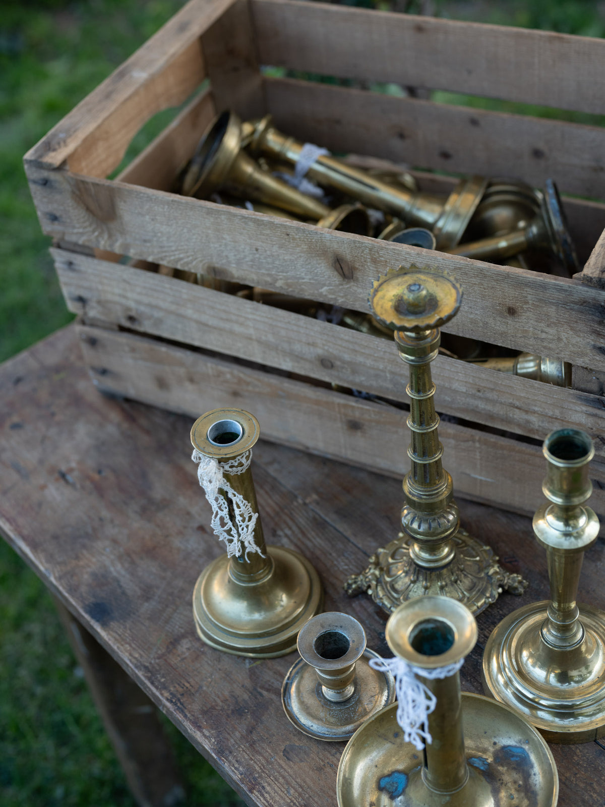 Vintage French Candlestick | Brass | Extra Tall