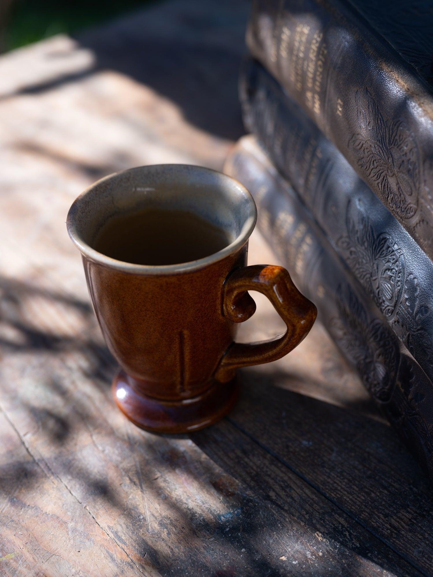 French Vintage Amber Cermic Mug