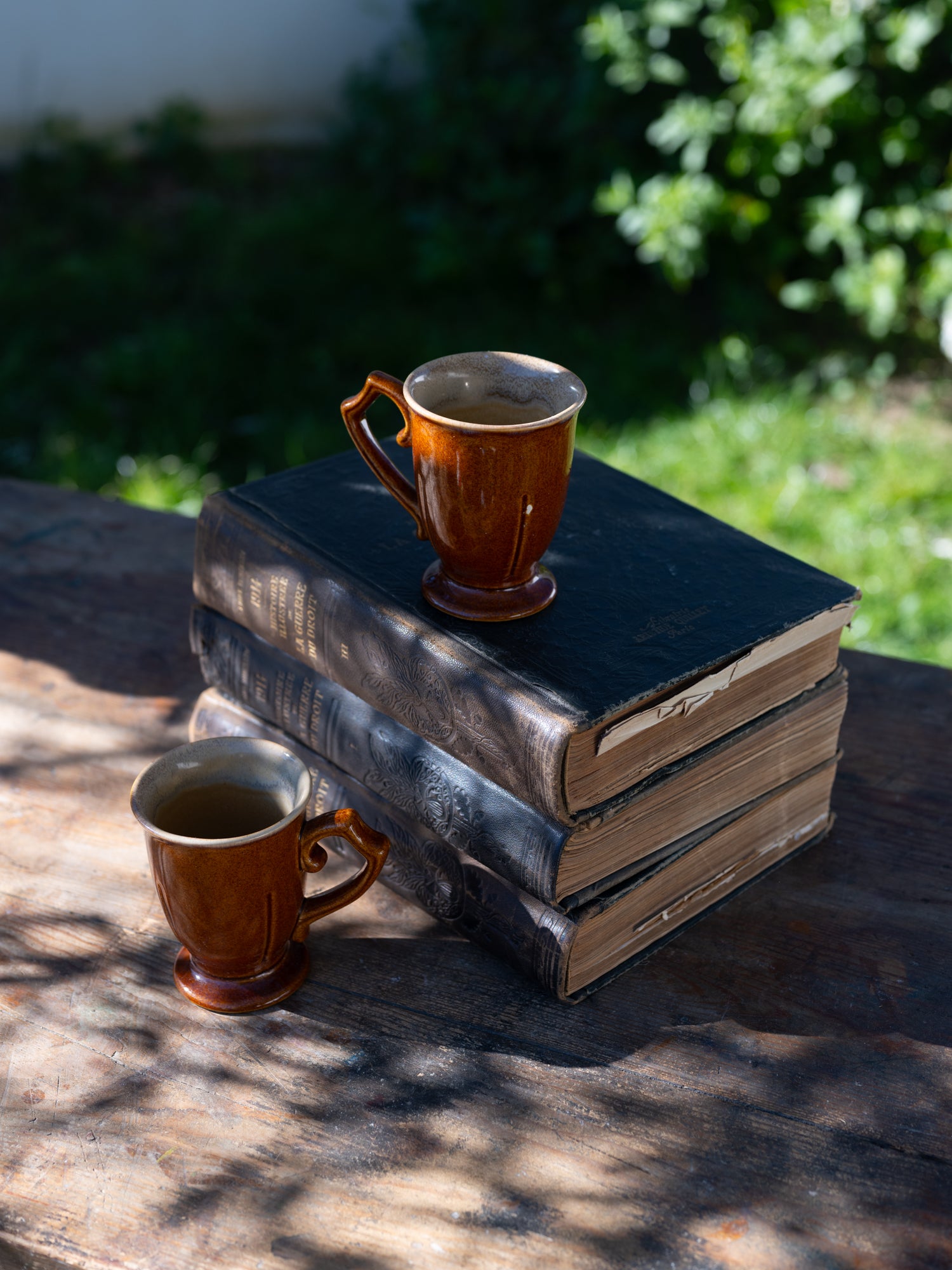 French Vintage Amber Cermic Mug
