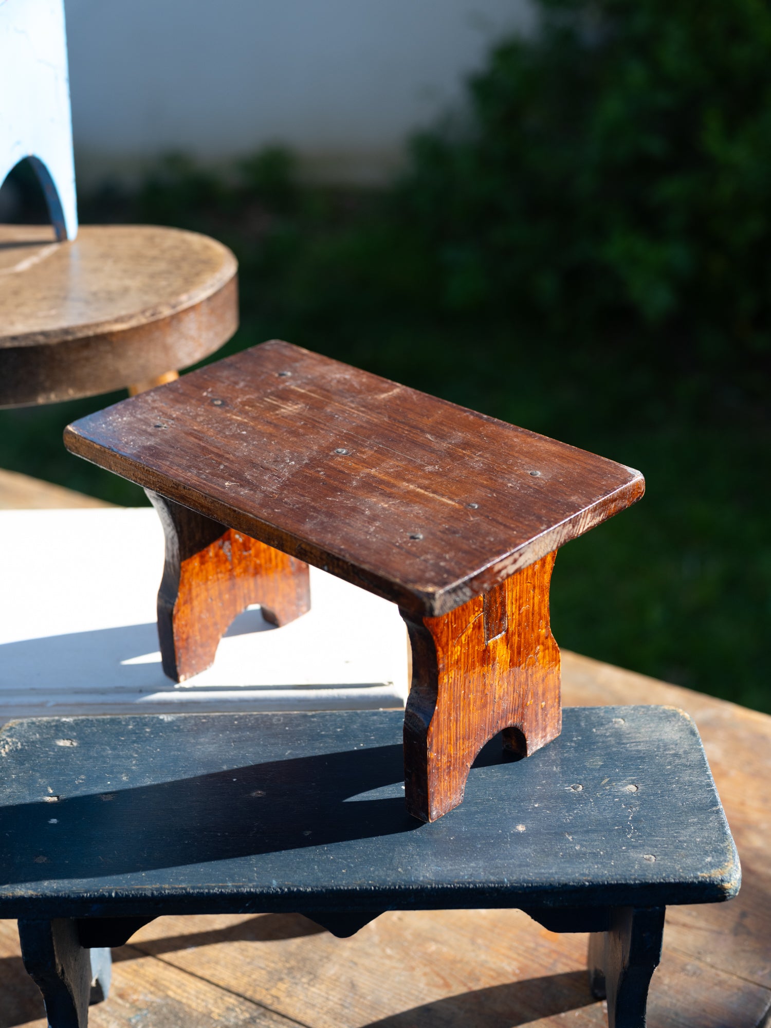 Vintage French Stool | Black Widow's Peak Foot Stool