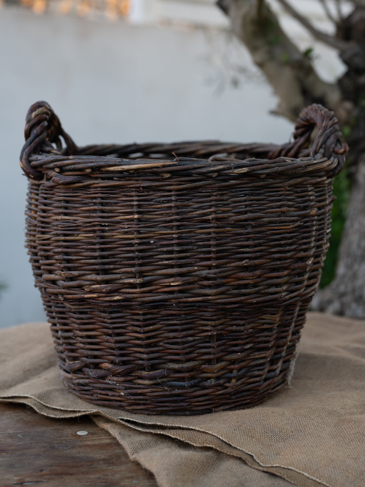 Vintage French Basket | Double Handle | Dark