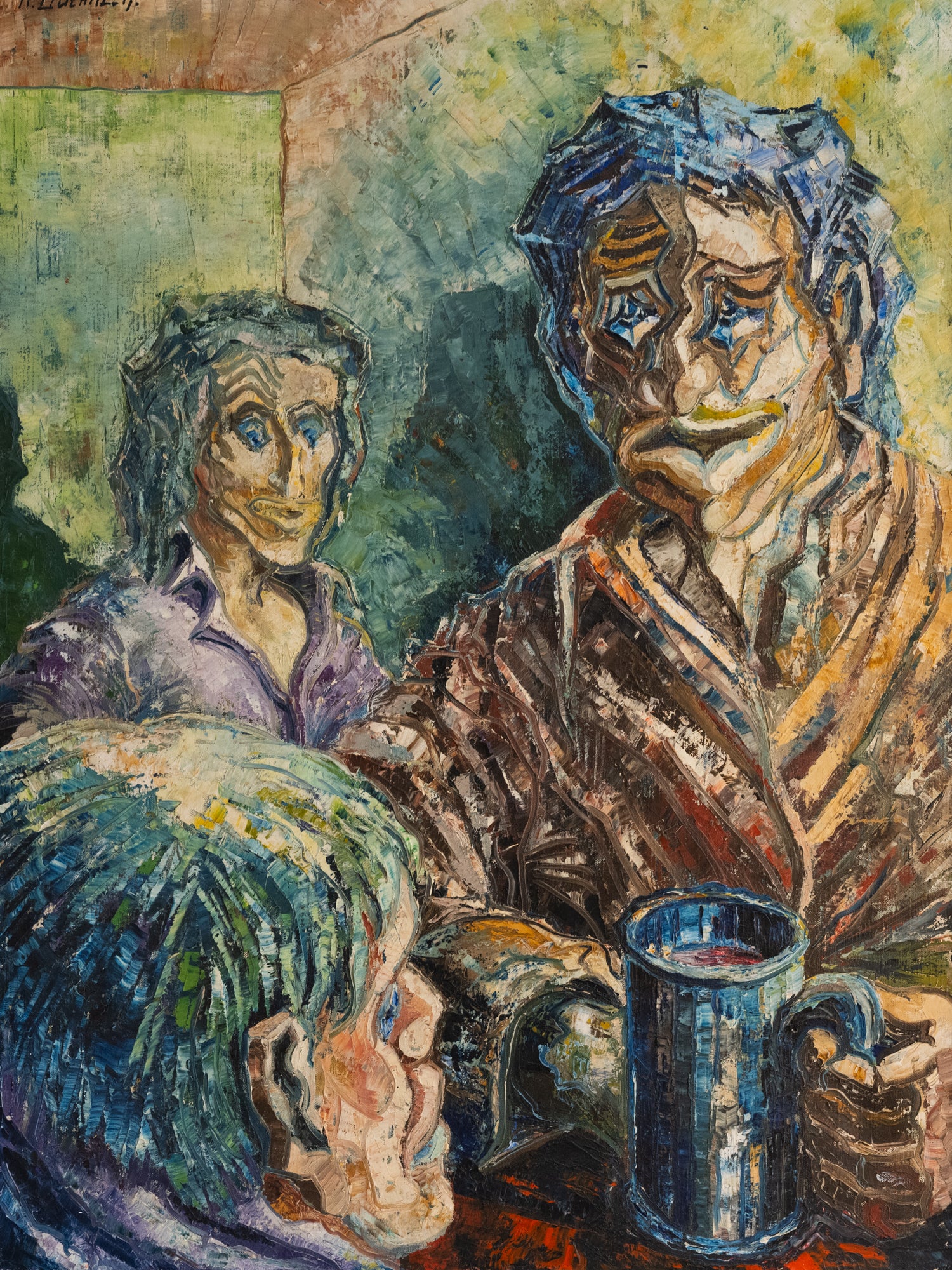 Vintage French Art | Expressionist Couple