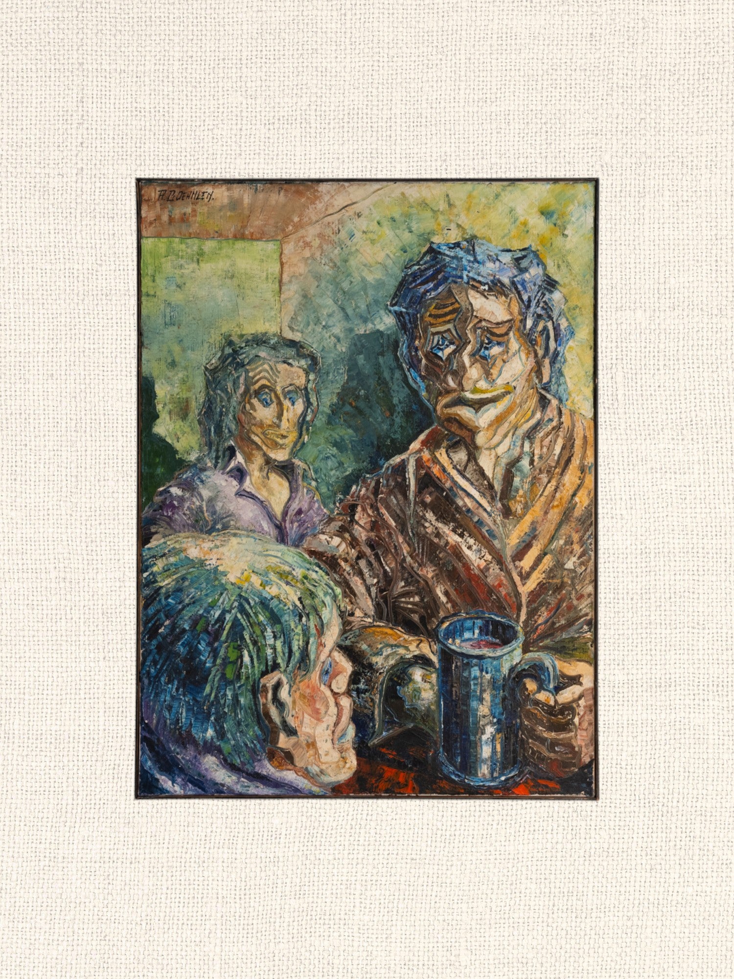 Vintage French Art | Expressionist Couple