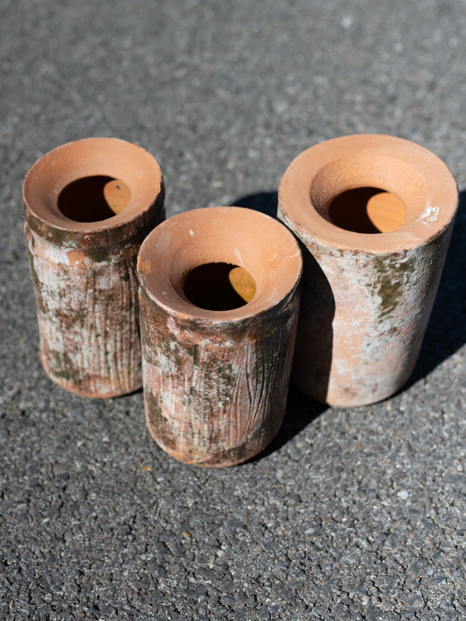 Anduze Small Ceramic Vase | Tall Terracotta w/Green Splotch No.3
