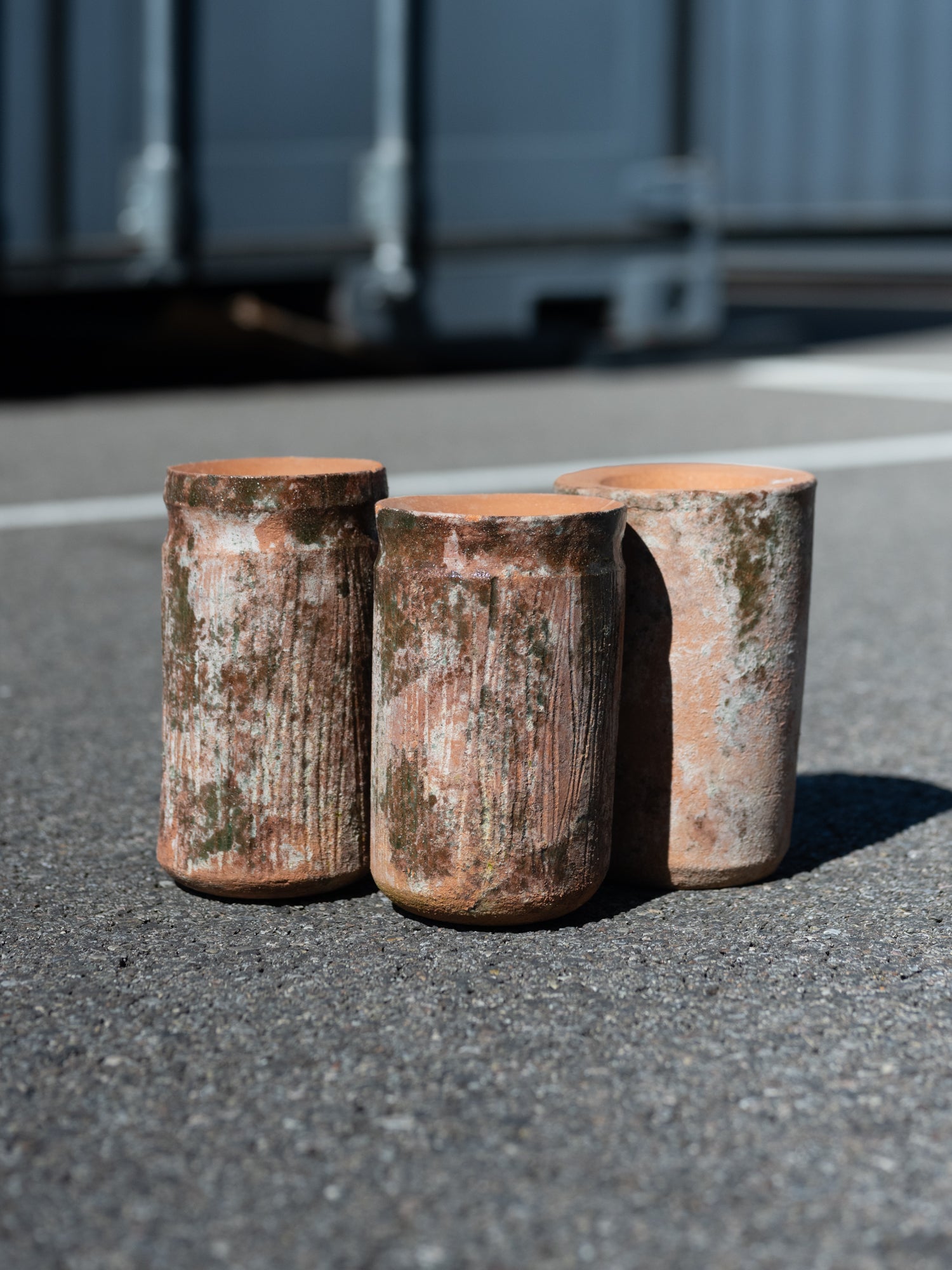 Anduze Small Ceramic Vase | Tall Terracotta w/Green Splotch No.3