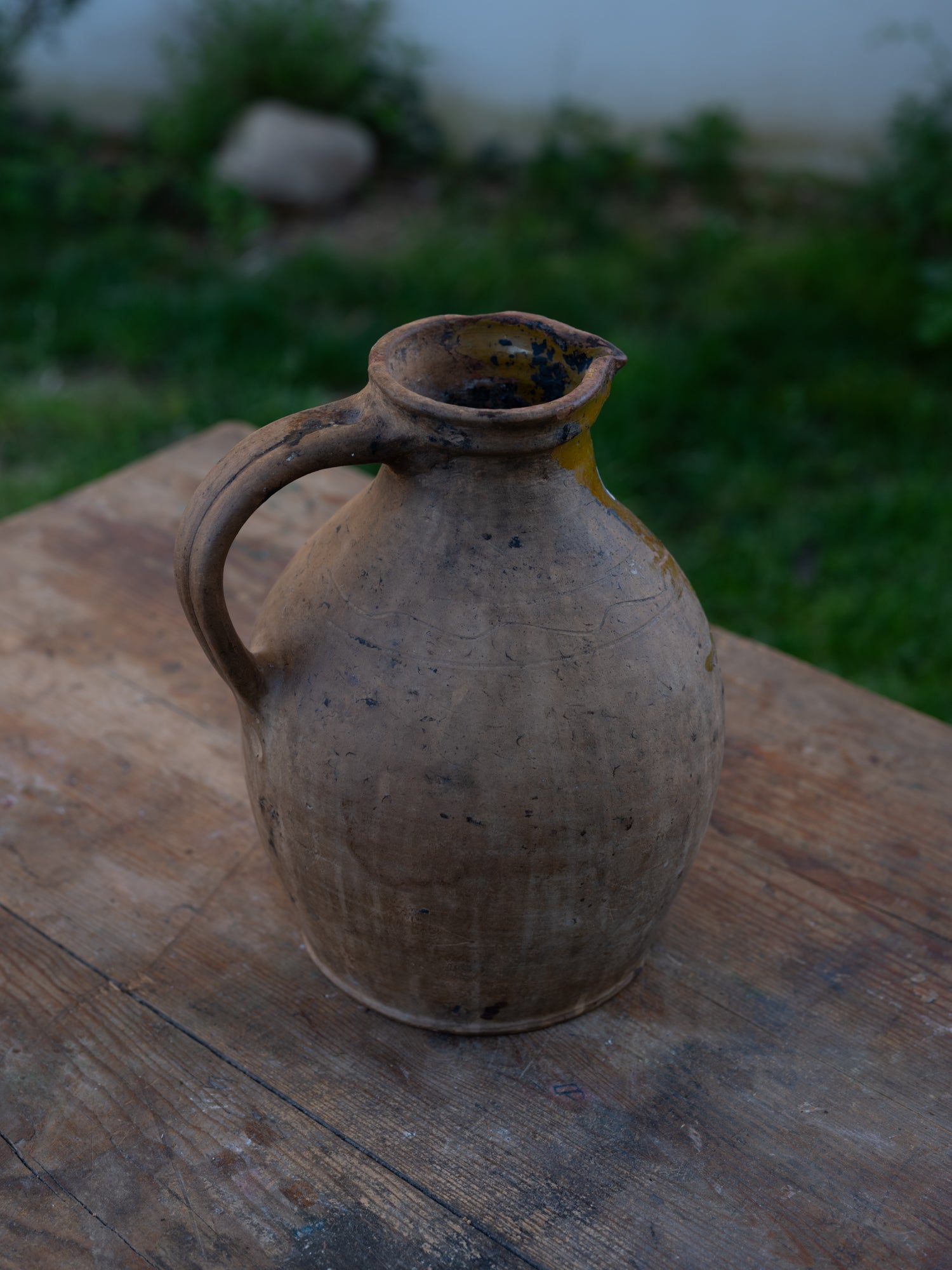 Vintage French Ceramic Jug | Splotch Glaze