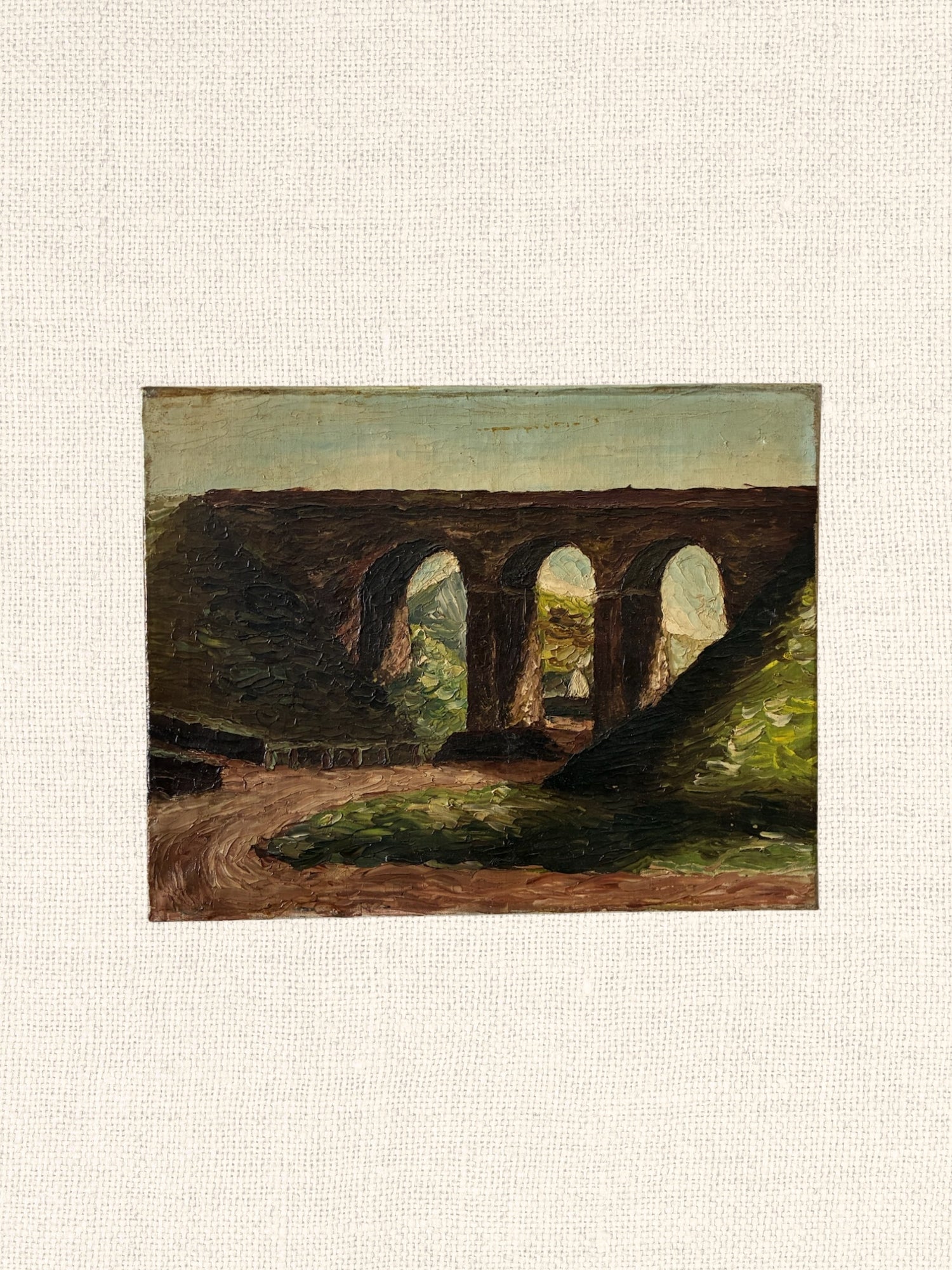 Vintage French Painting | European Aquaduct