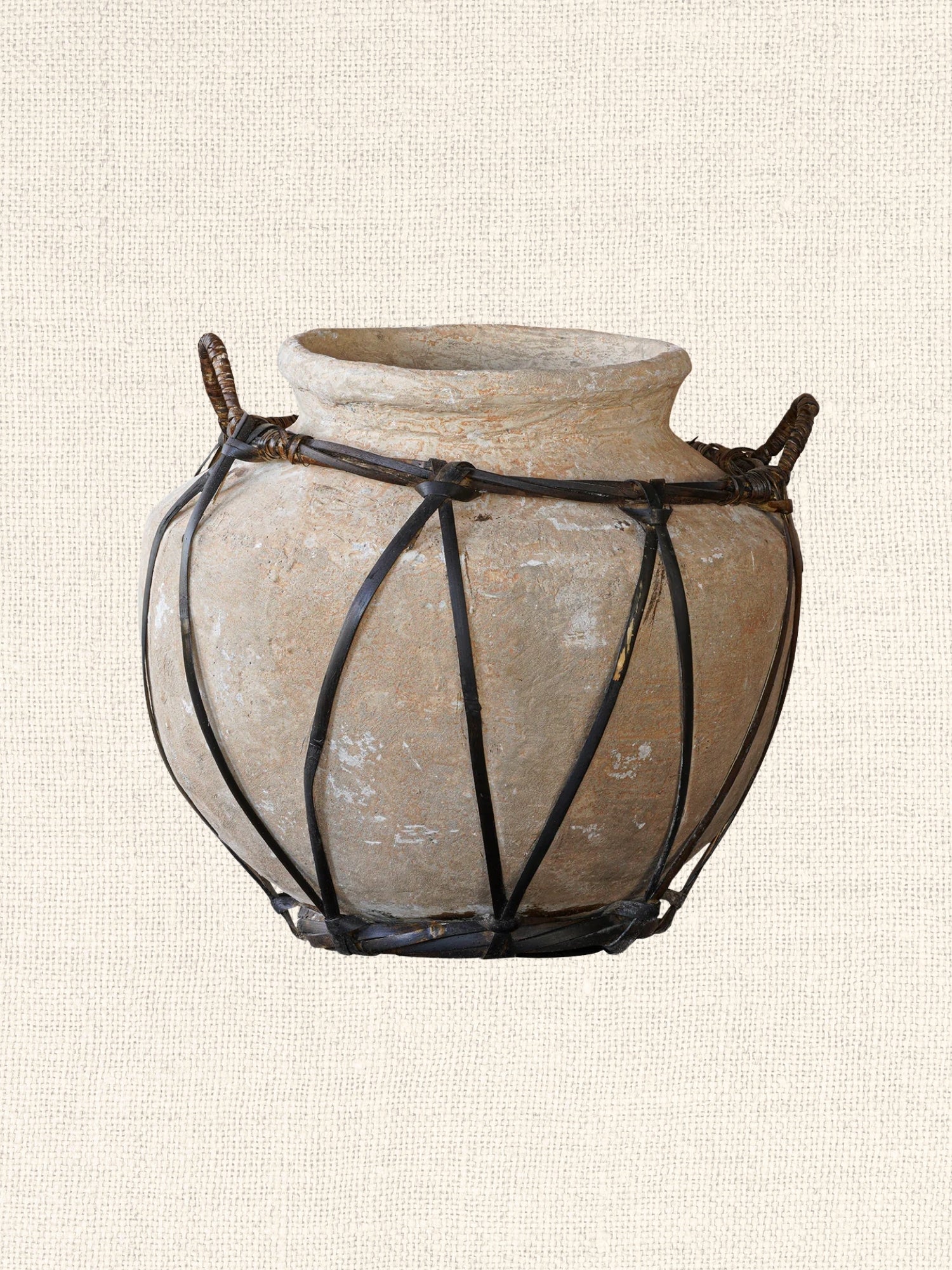 Vintage Indonesian Pot | Straw-wrapped