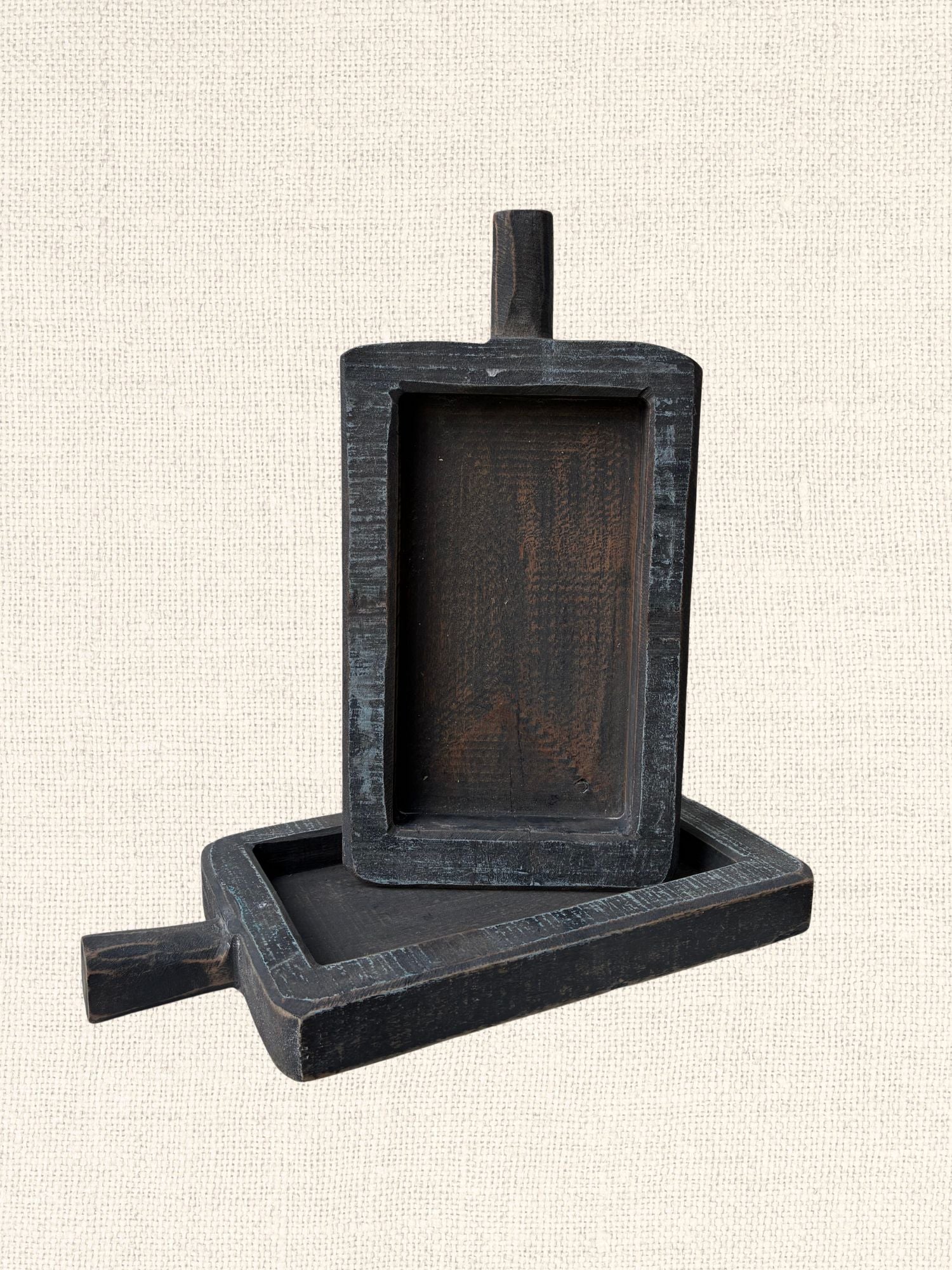 Black Wooden Riser with Handle