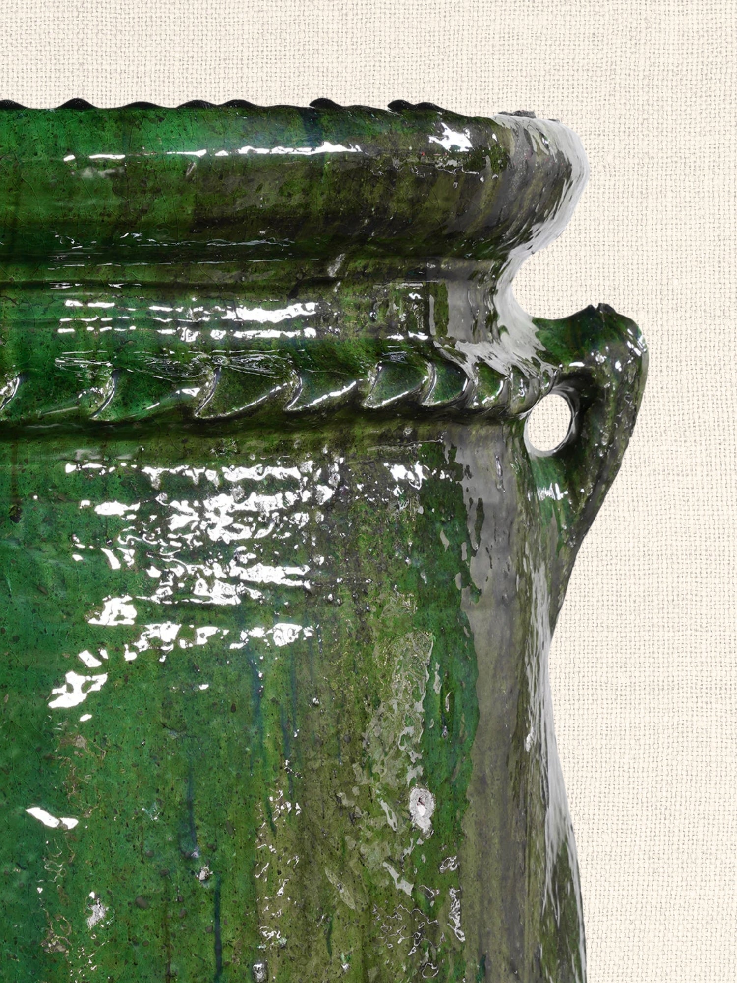 Moroccan Tamegroute Planter | Green Glazed | Large