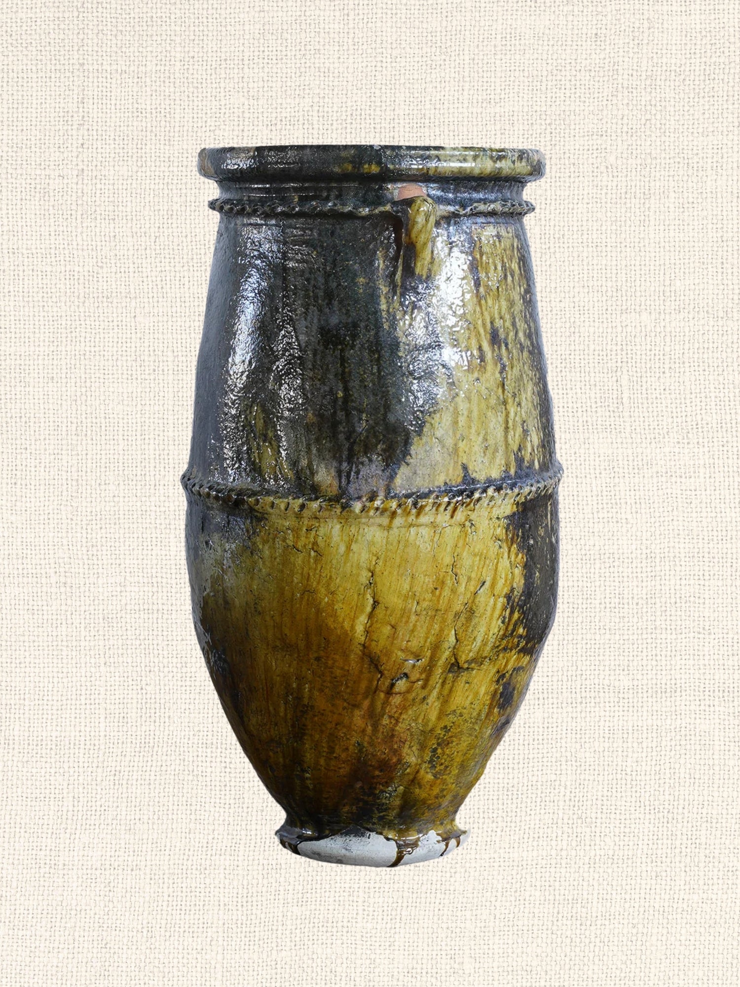 Moroccan Tamegroute Planter | Mustard Glazed | Large