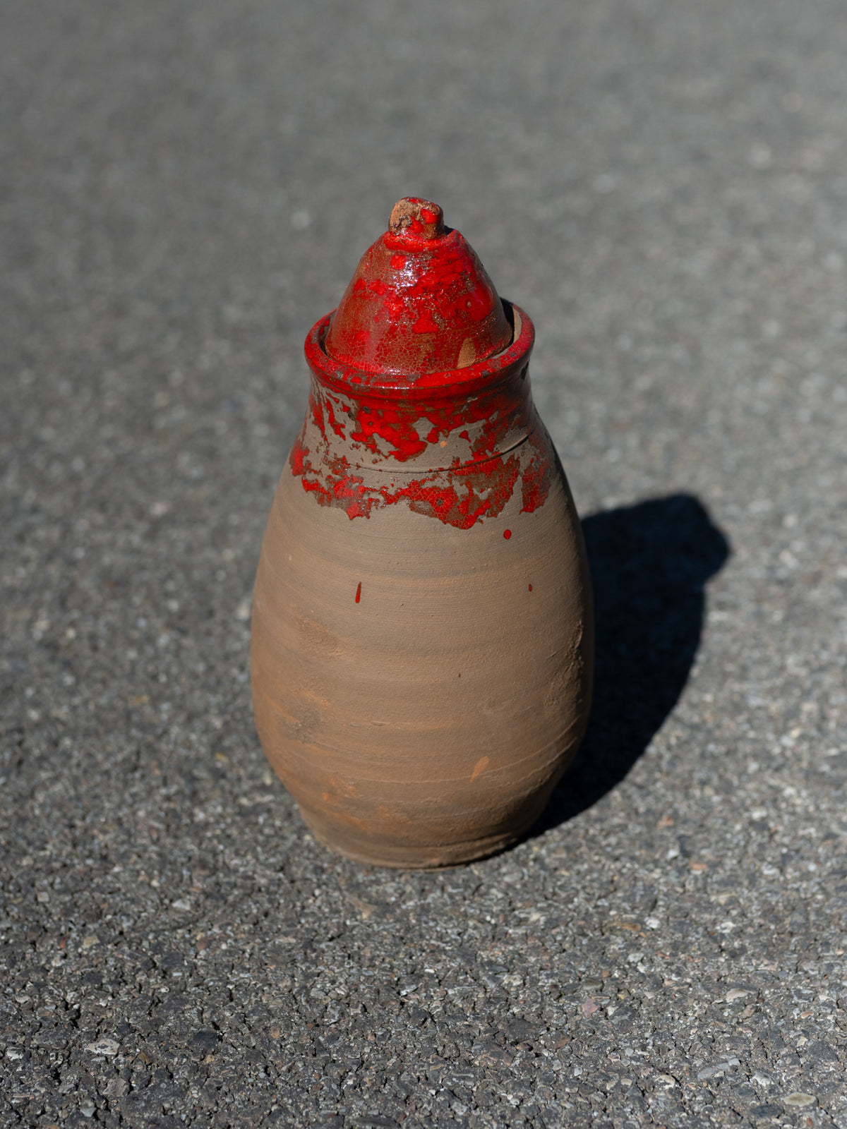 Anduze Handmade Ceramic Jar | Red Splatter