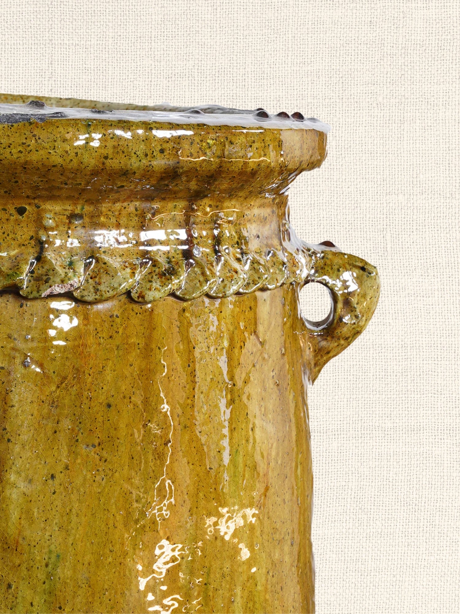 Moroccan Tamegroute Planter | Mustard Glazed | Small