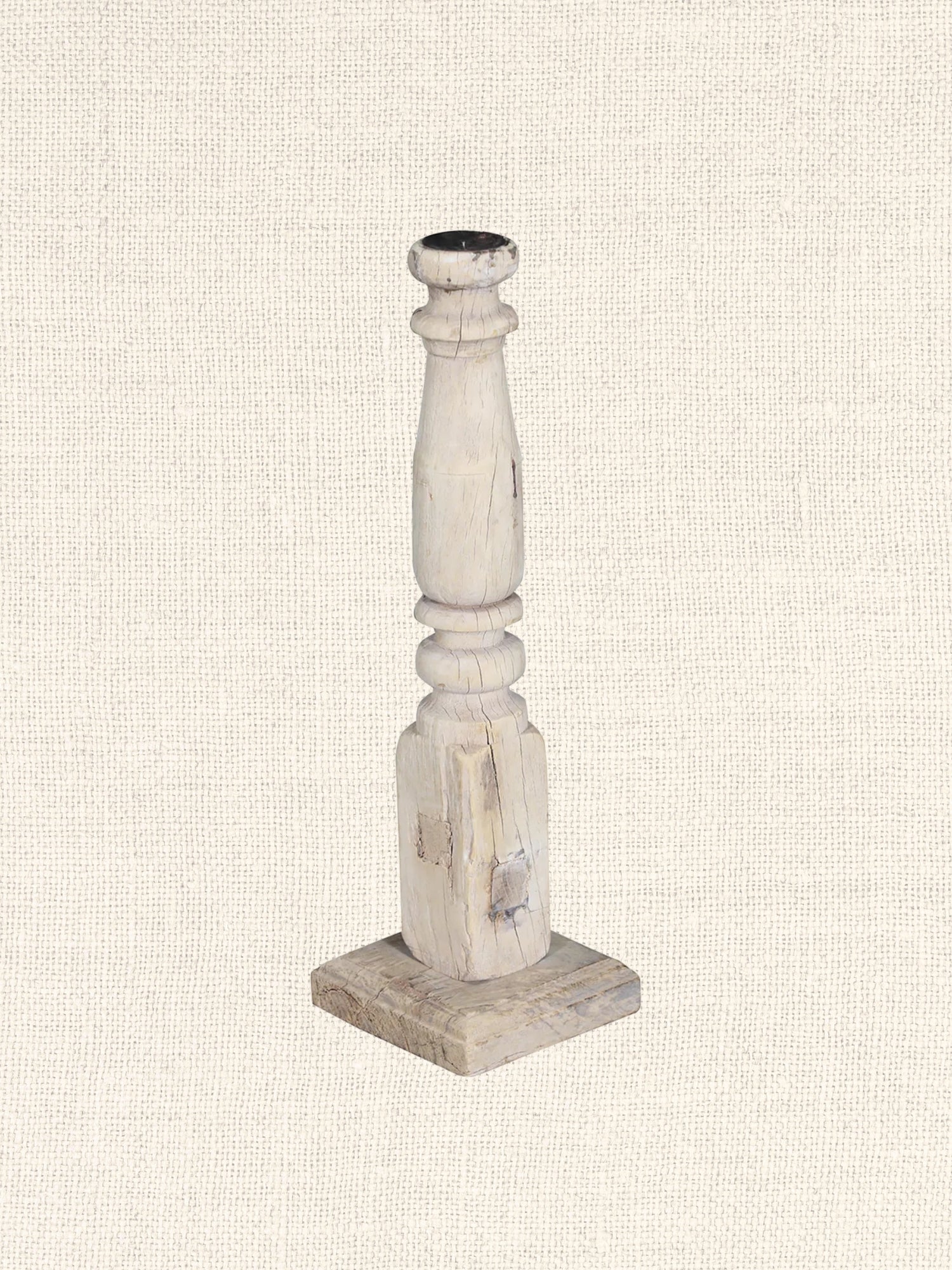 Table Leg Candle Stand Bleached