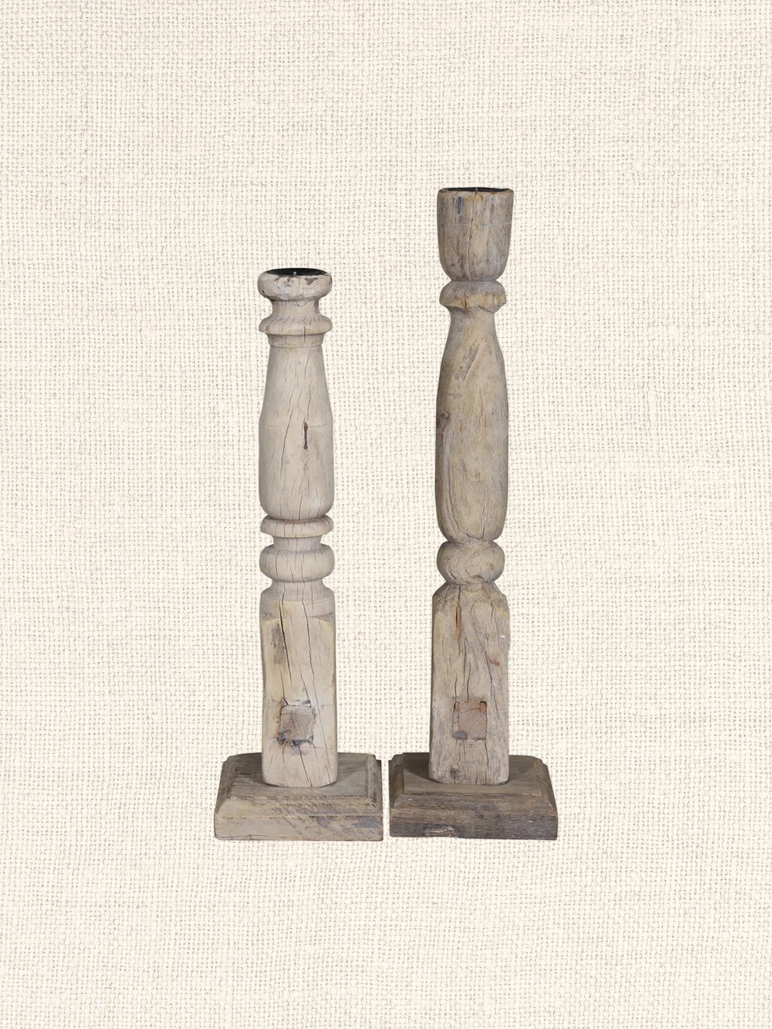 Table Leg Candle Stand Bleached