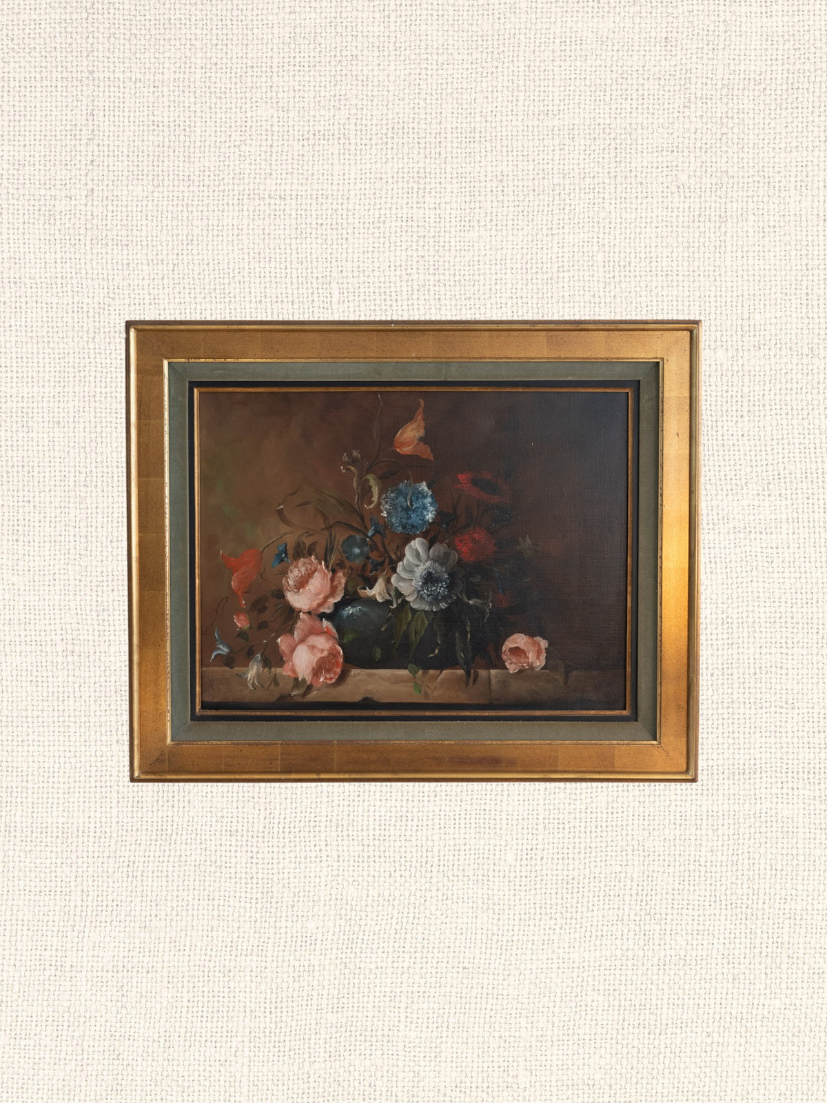 Vintage French Art | May Bouquet |Framed Horizontal