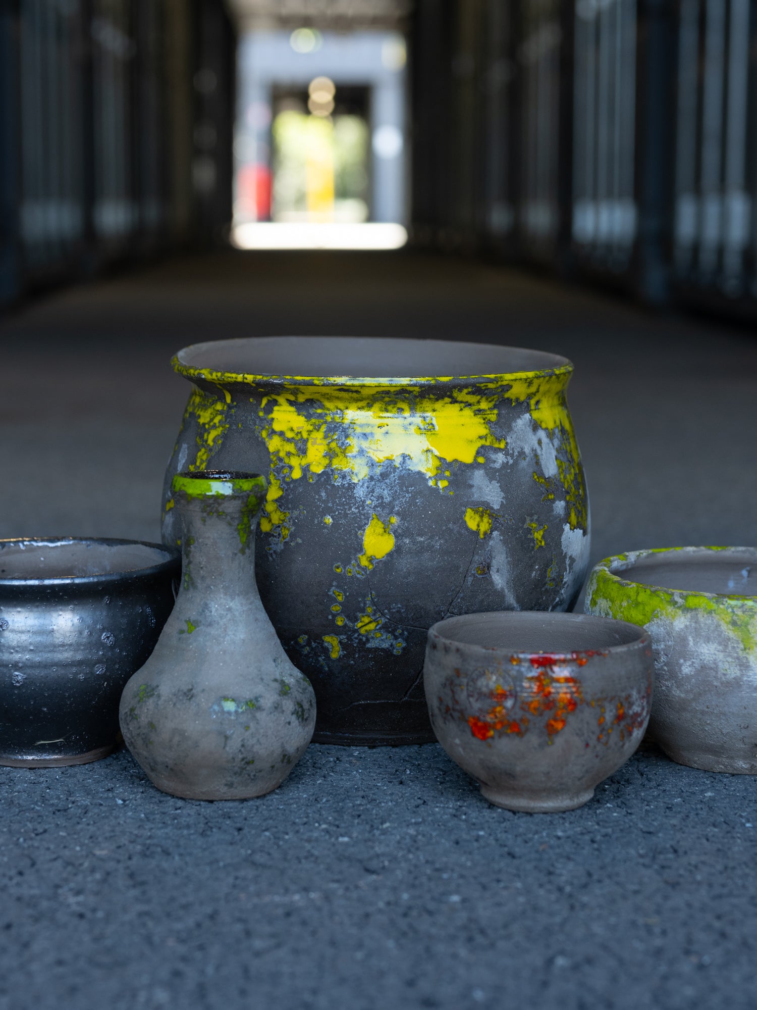 Anduze Ceramic Planter | Yellow Glaze Rim | Medium