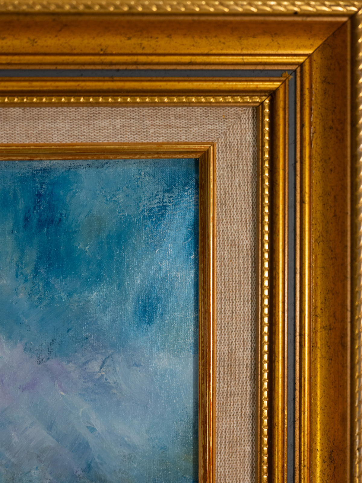 Vintage French Art | Janine | Orange Mountain|Framed