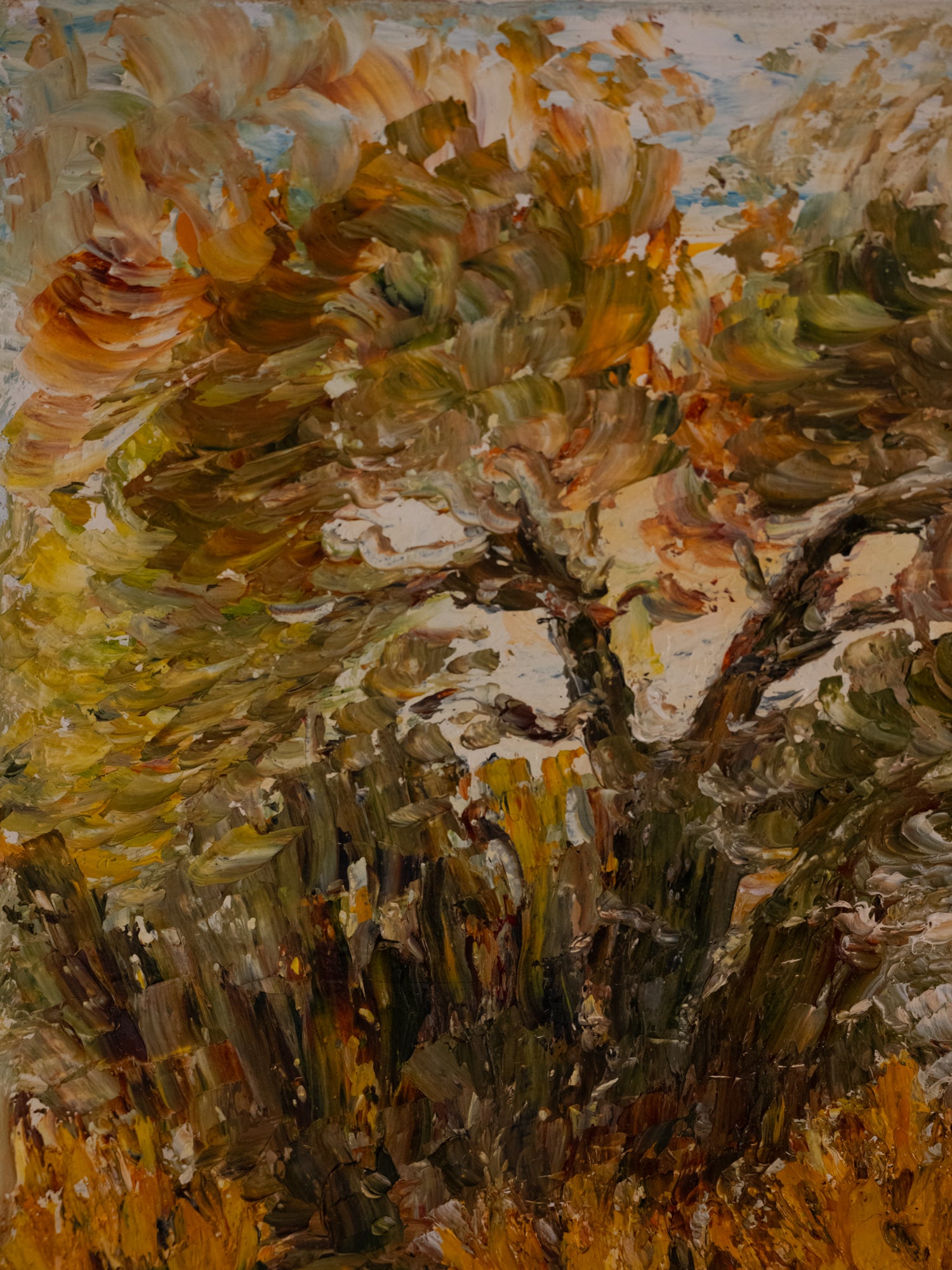 Vintage French Art | Golden Hay Field on Canvas