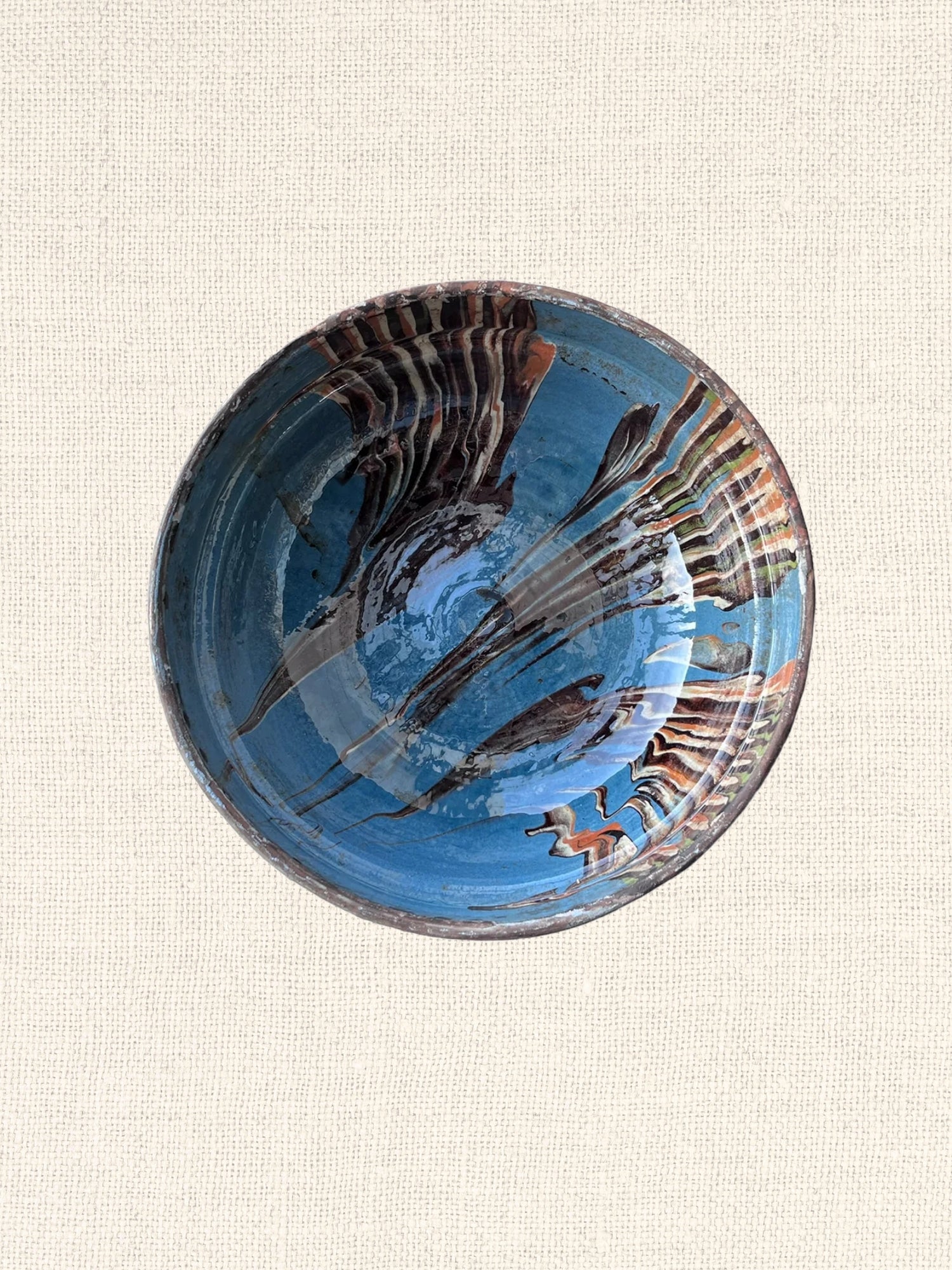 Marbleized Cottage Crafted Bowl | Blue | Medium