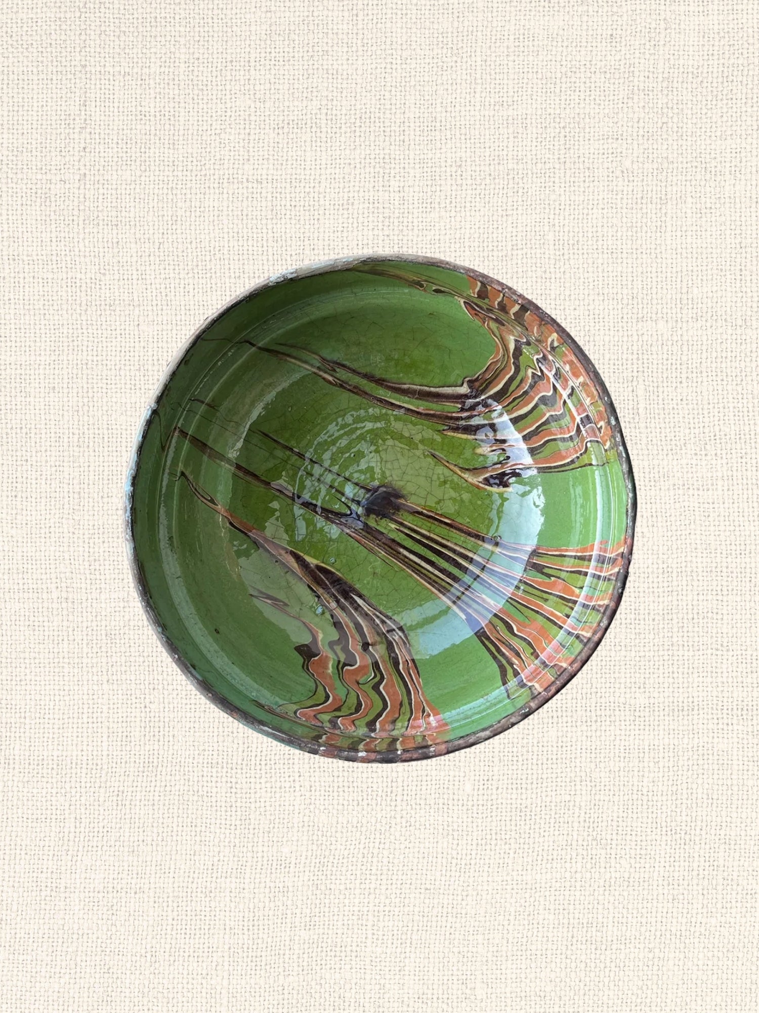 Marbleized Cottage Crafted Bowl | Green | Medium