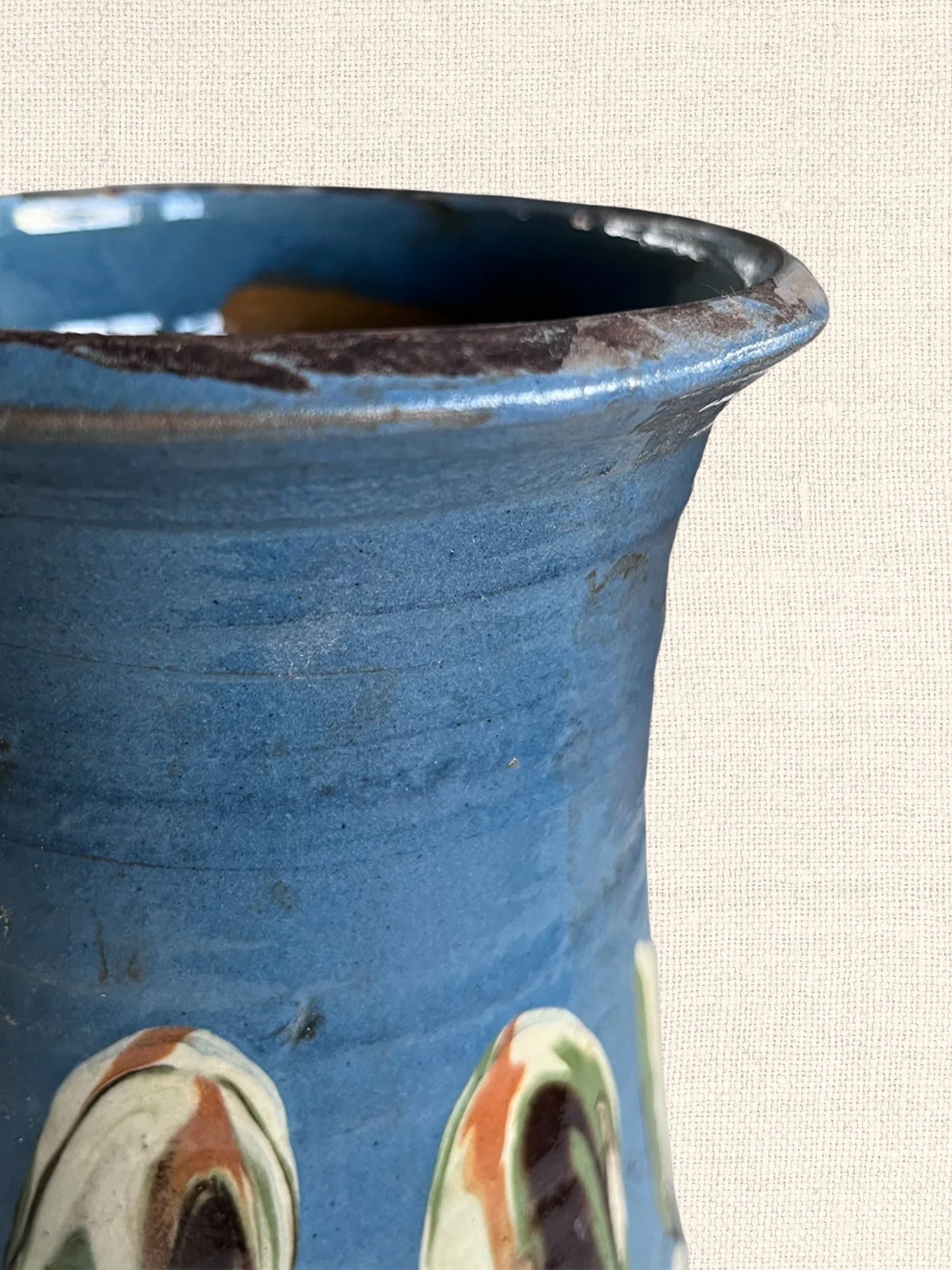 Marbleized Cottage Crafted Vase | Blue