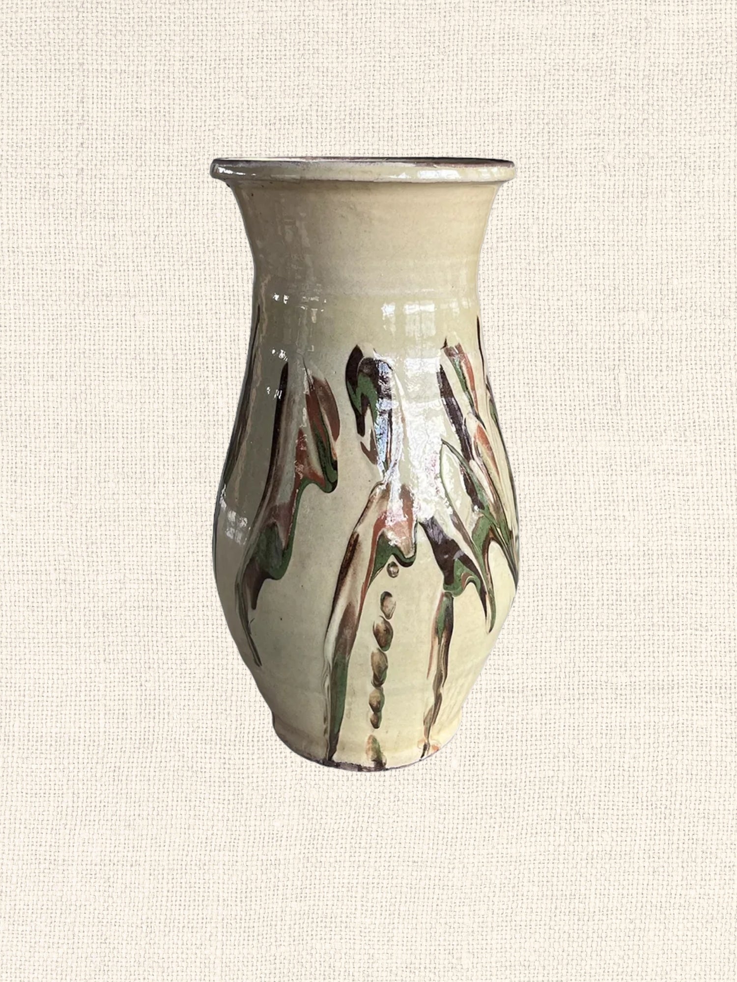 Marbleized Cottage Crafted Vase | Cream