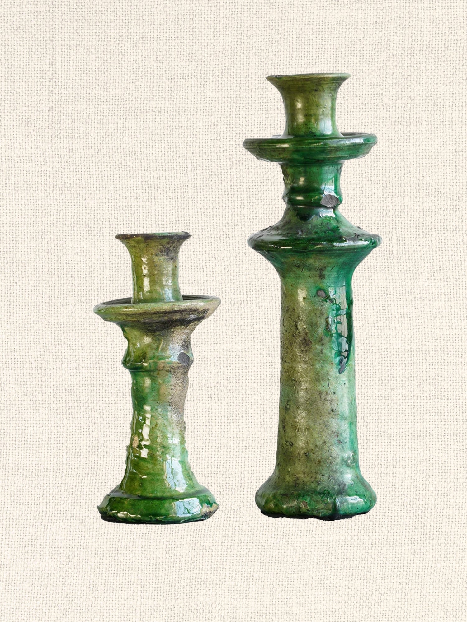 Green Tamegroute Taper Candle Holder | Large