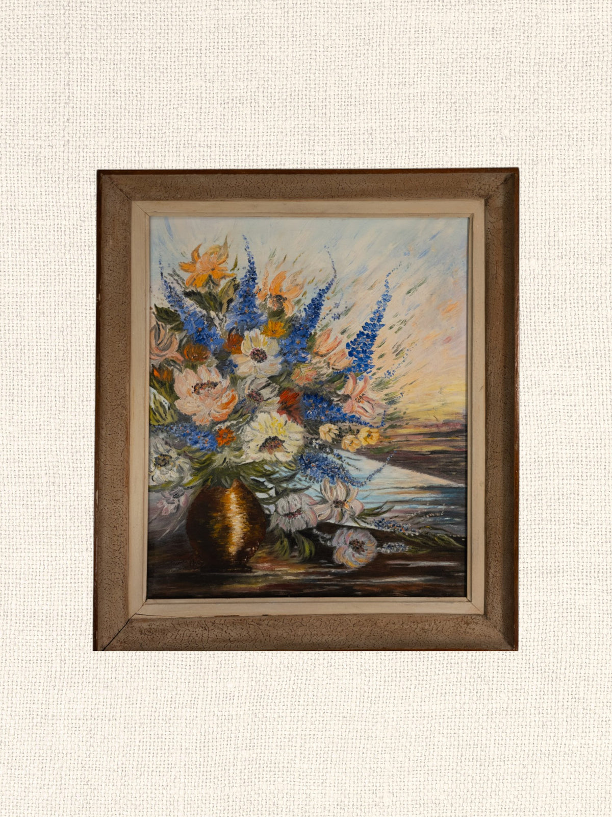 Vintage French Art | Janine | Grand Bouquet| Framed