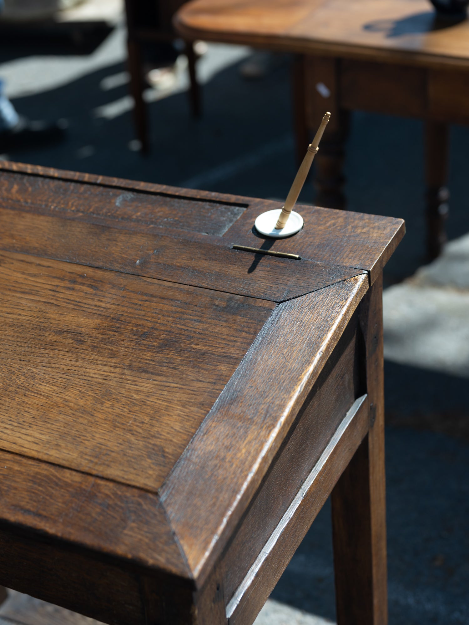 Vintage French School Desk & Bench