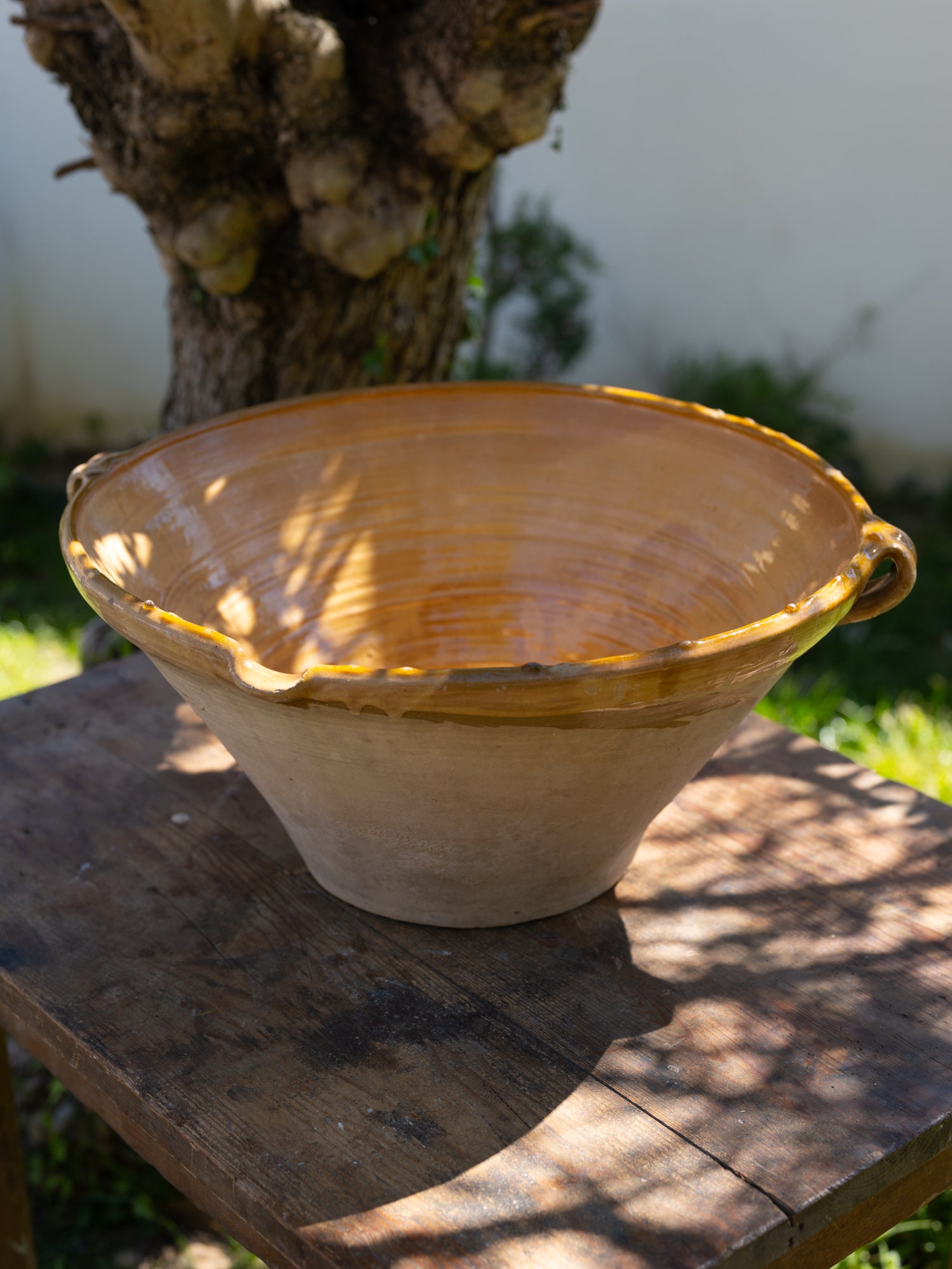 Vintage French Tian Mixing Bowls | Mustard