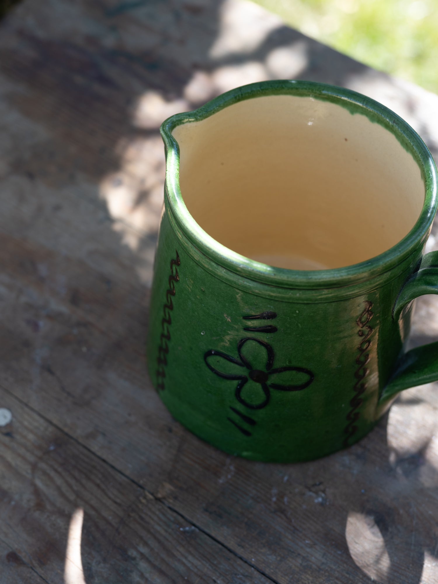 Vintage French Ceramic Pitcher | Shamrock