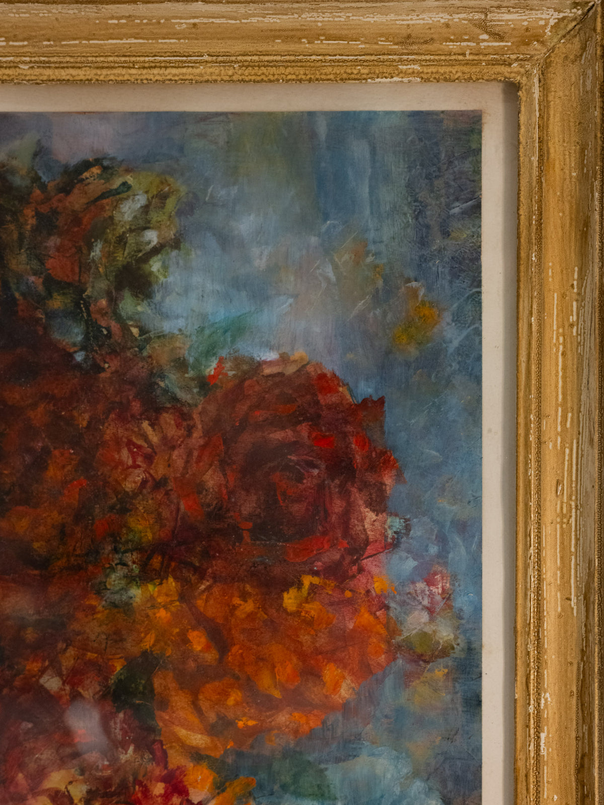 Vintage French Art | Chrysanthemums | Framed