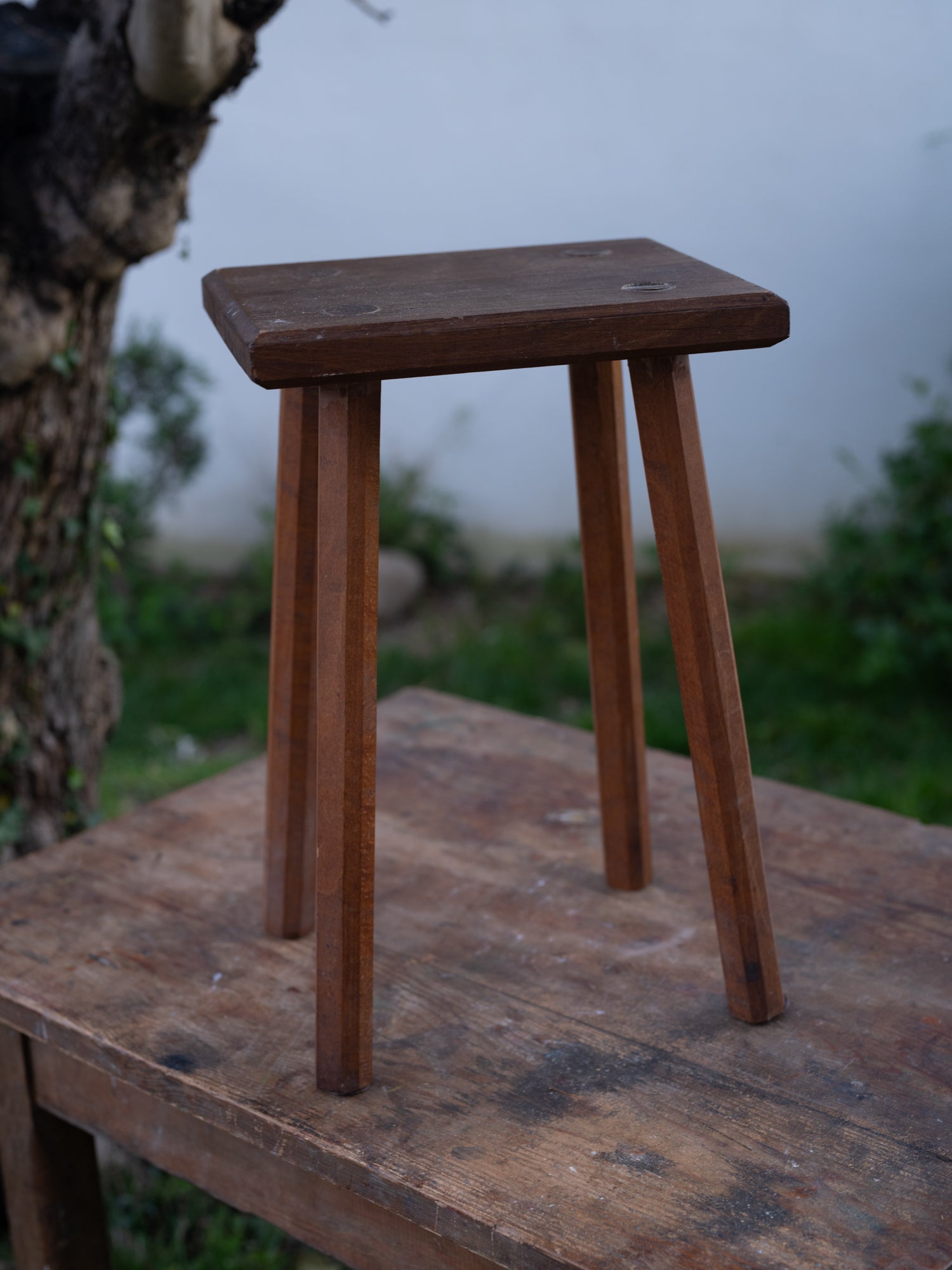 Vintage French Stool | Tall Rectangular