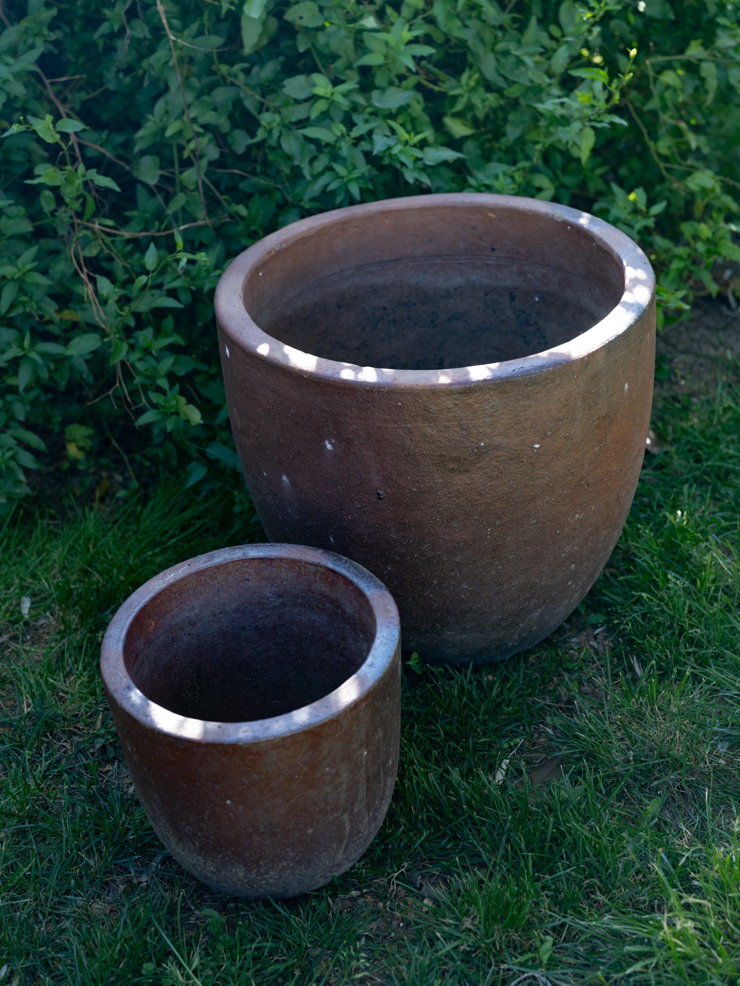 Vintage French Stoneware Flower Pot | Brown