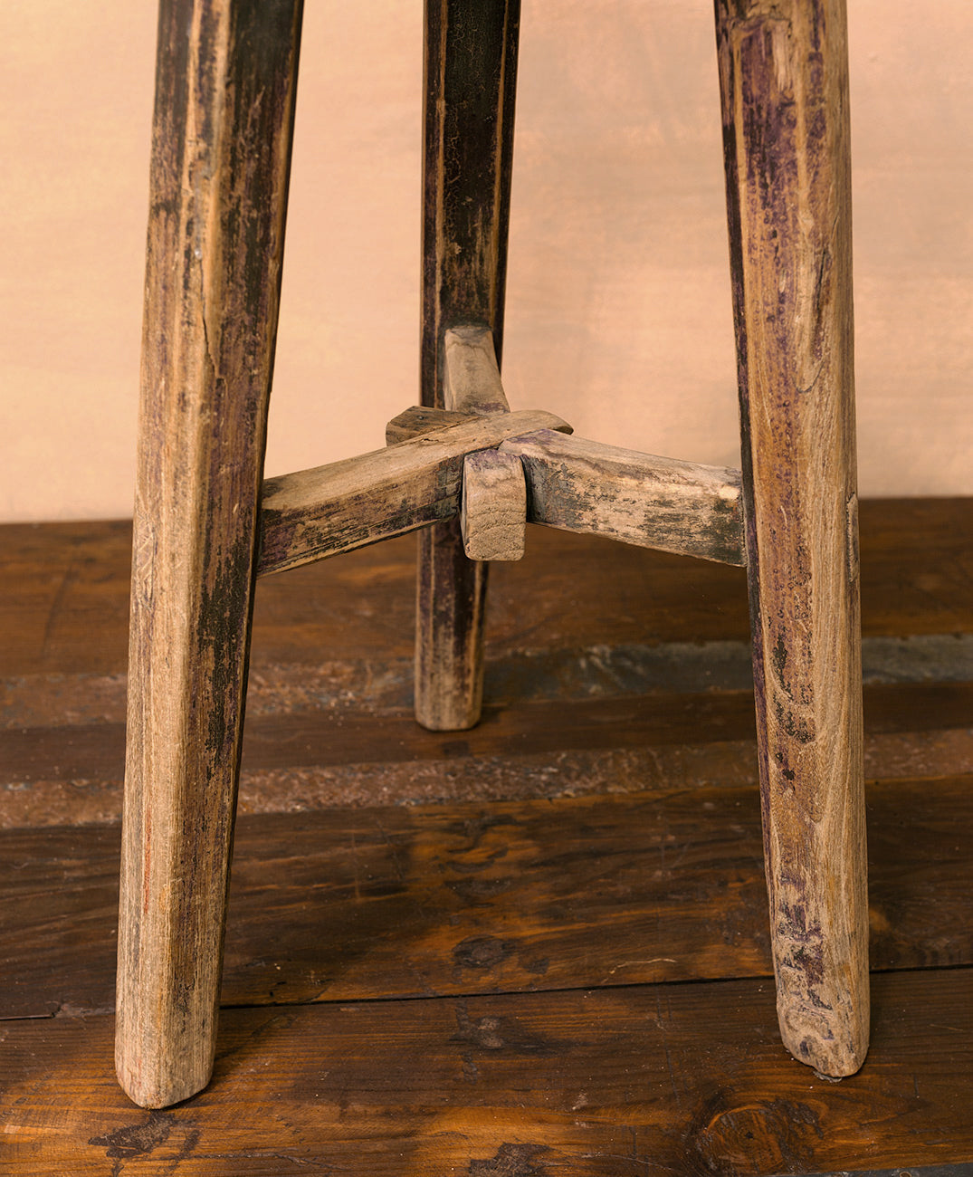 Round Elm Wood Stool No. 5