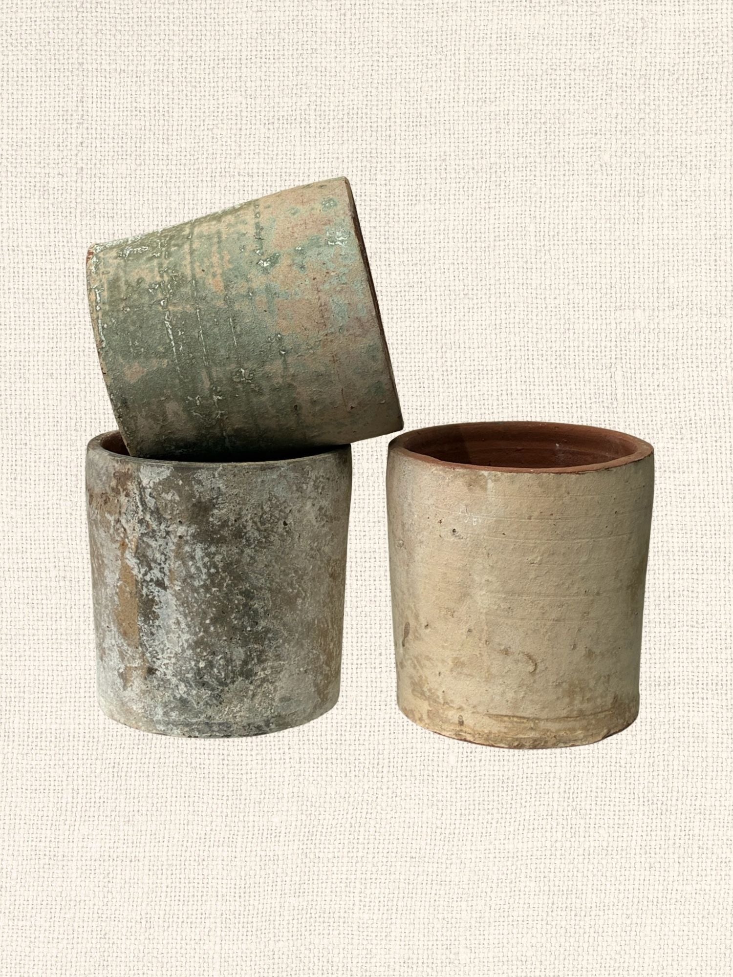 Small Cylinder Pot | Antique White | Vietmanese