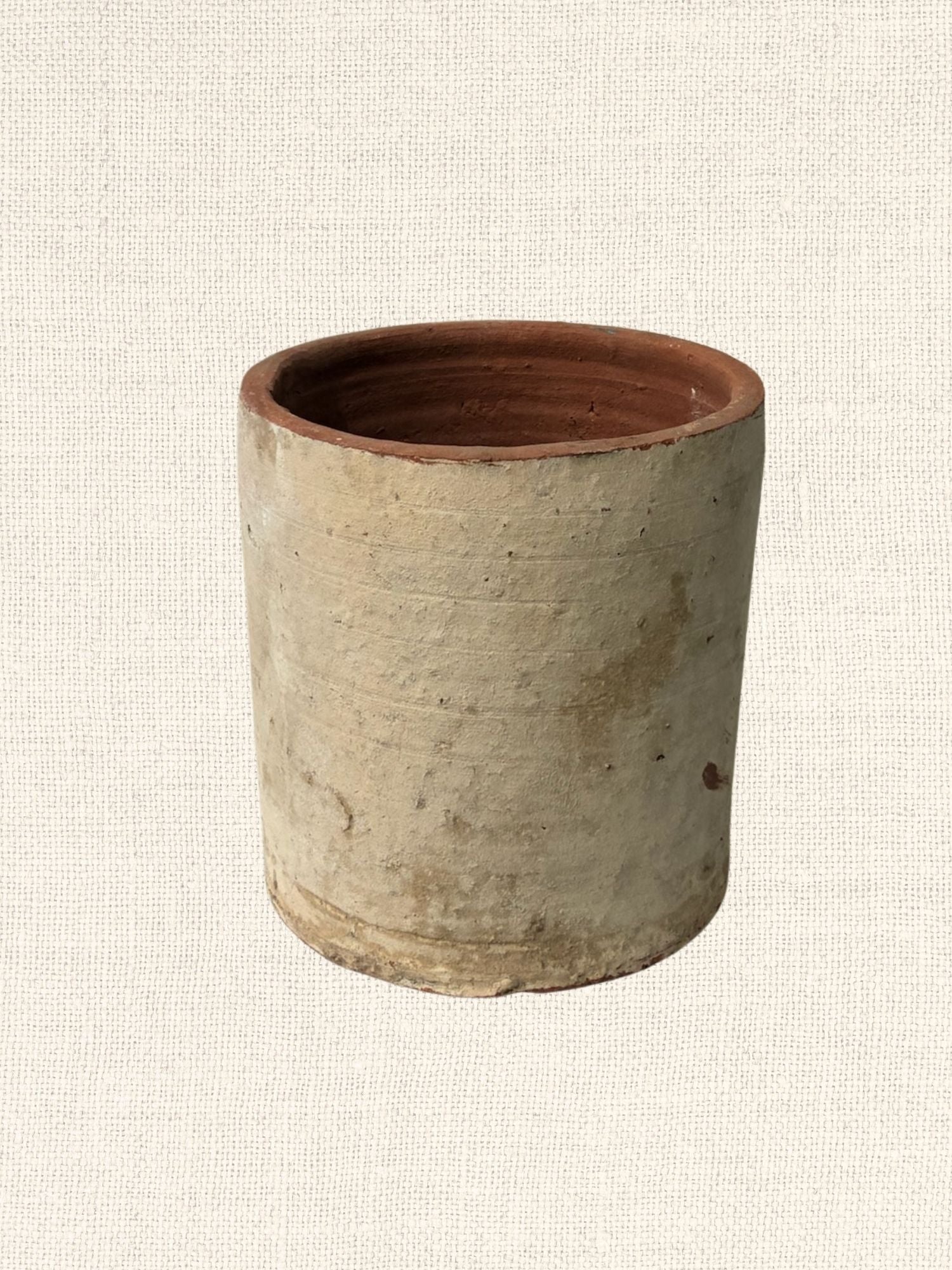 Small Cylinder Pot | Antique White | Vietmanese