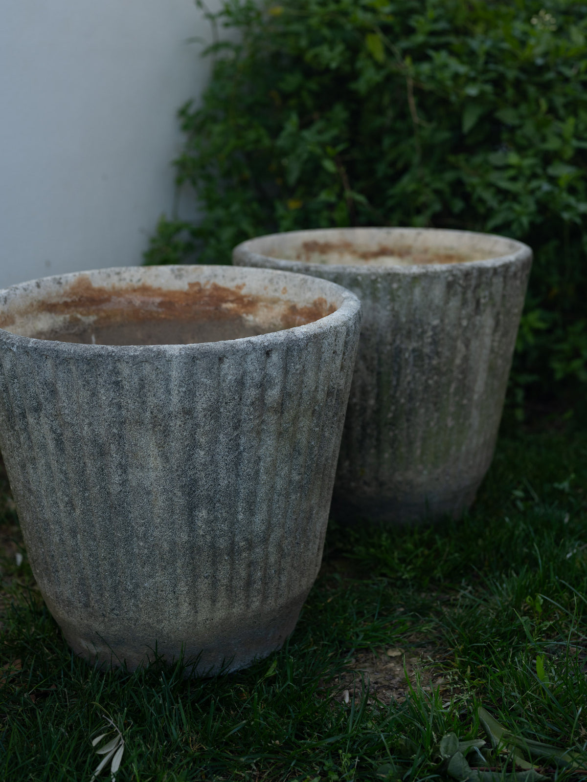Vintage French Cement Planters | Mossy