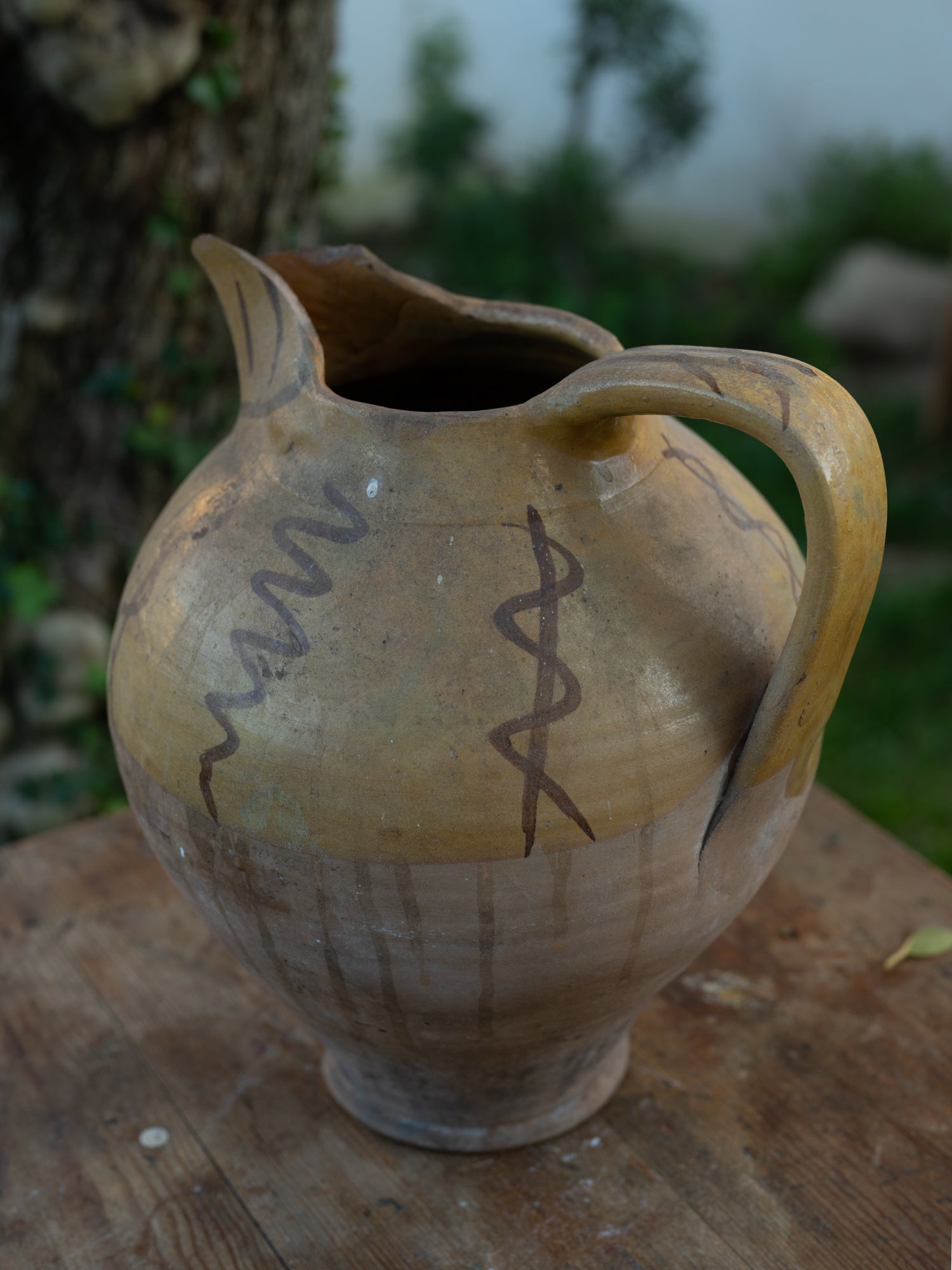 Vintage French Clay Vessel | Handpainted Sorano