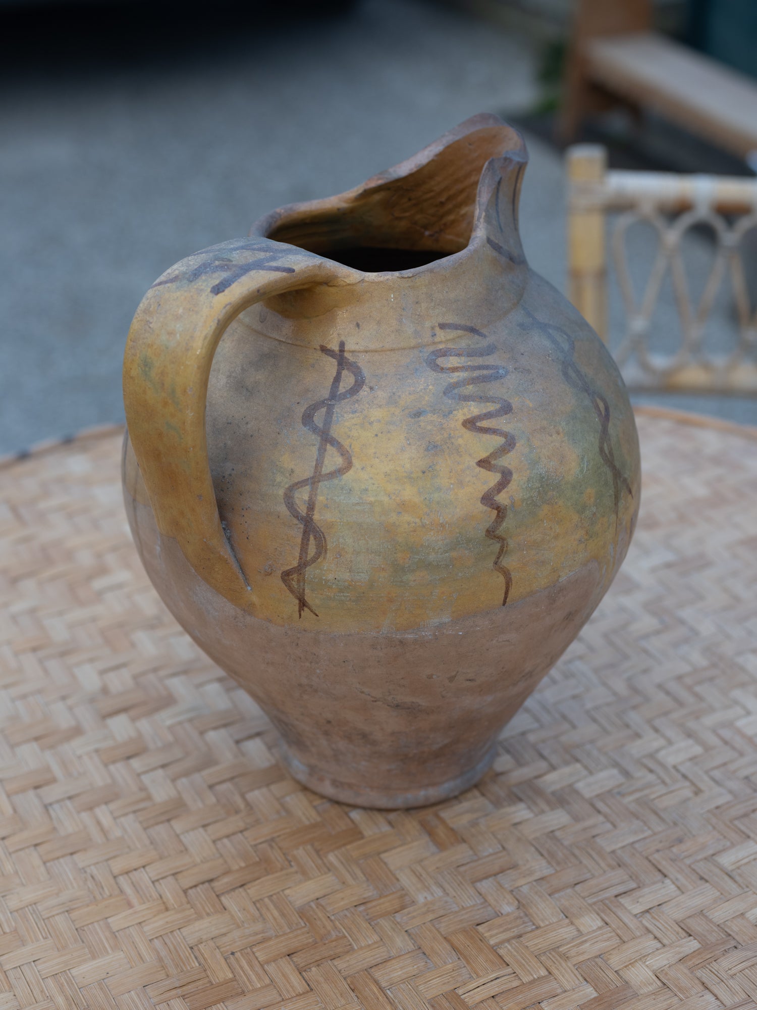 Vintage French Clay Vessel | Handpainted Sorano