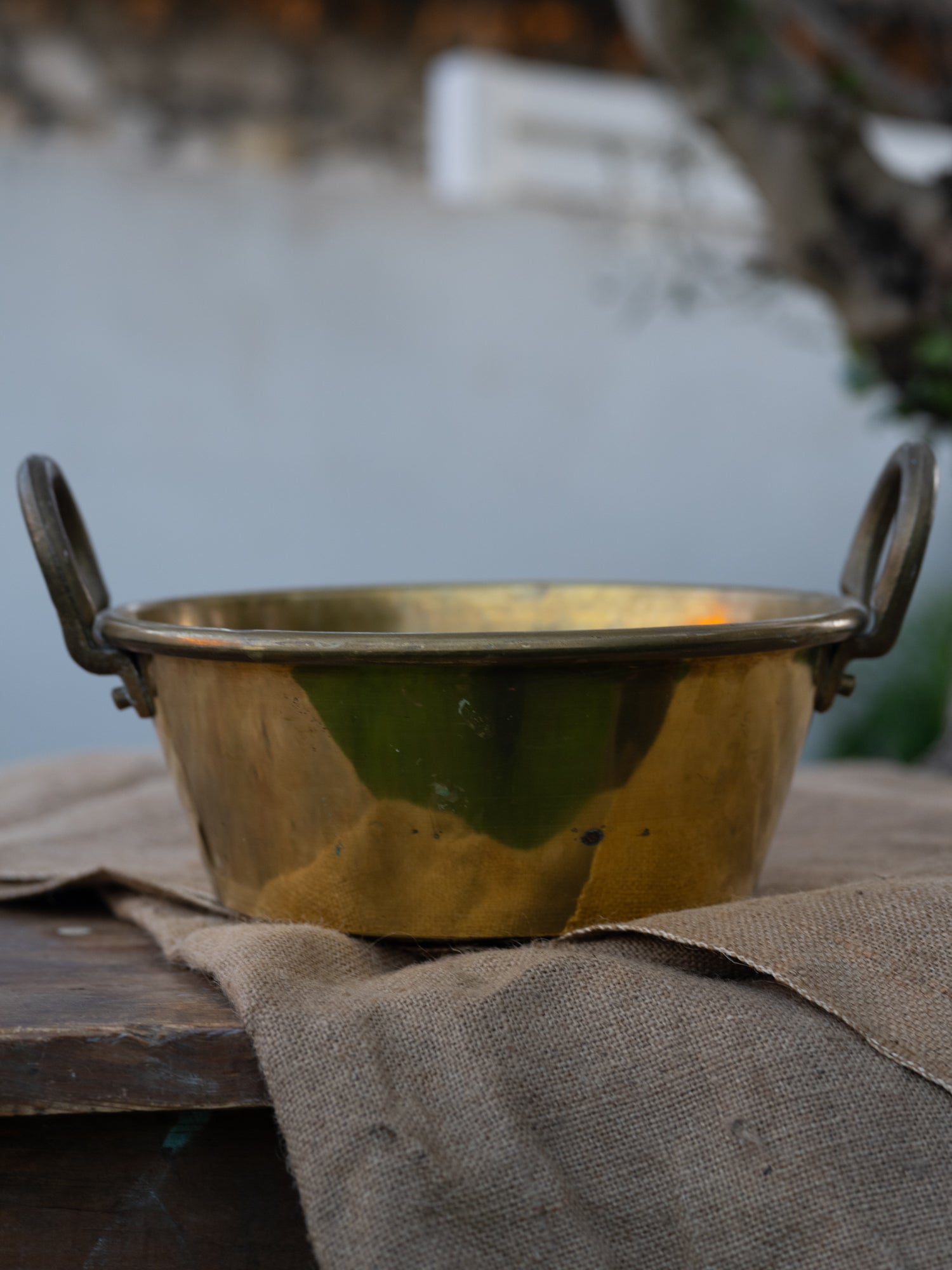 Antique French Brass Pot| Double Handle