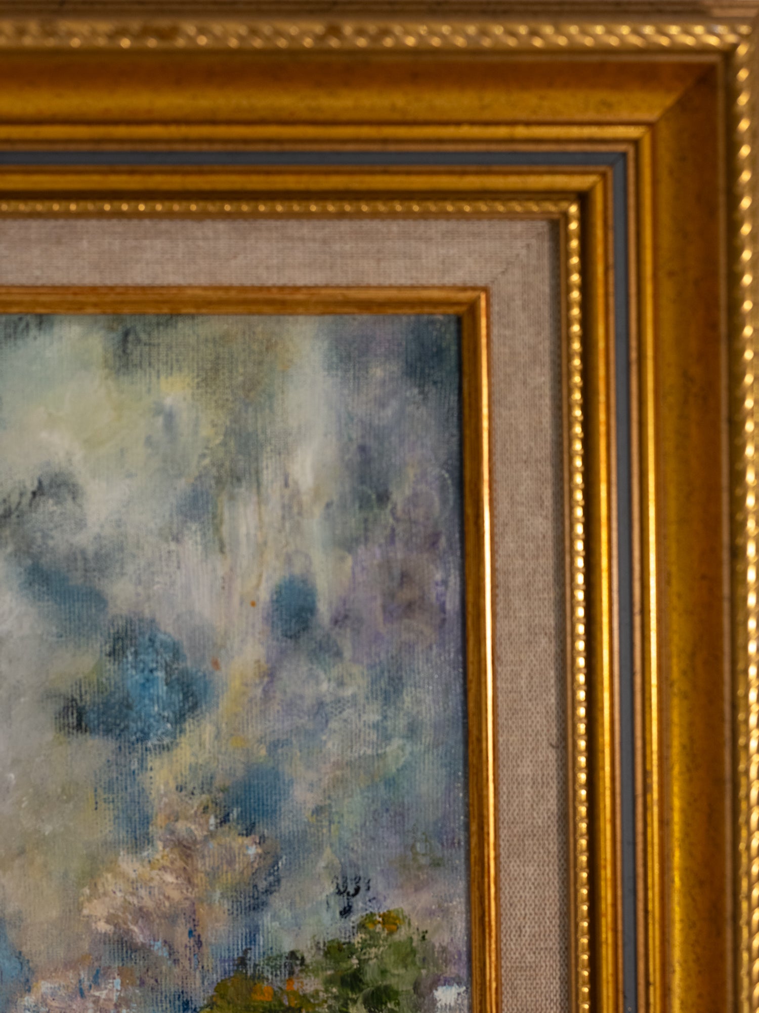Vintage French Art | Janine | Golden Field | Framed