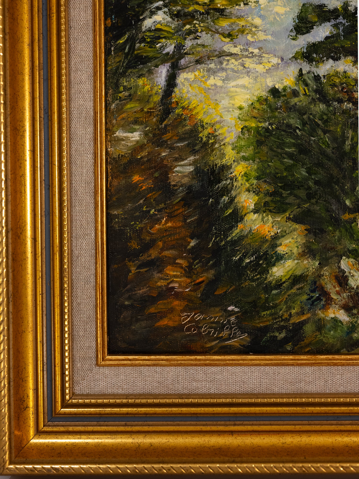 Vintage French Art | Janine | Golden Field | Framed