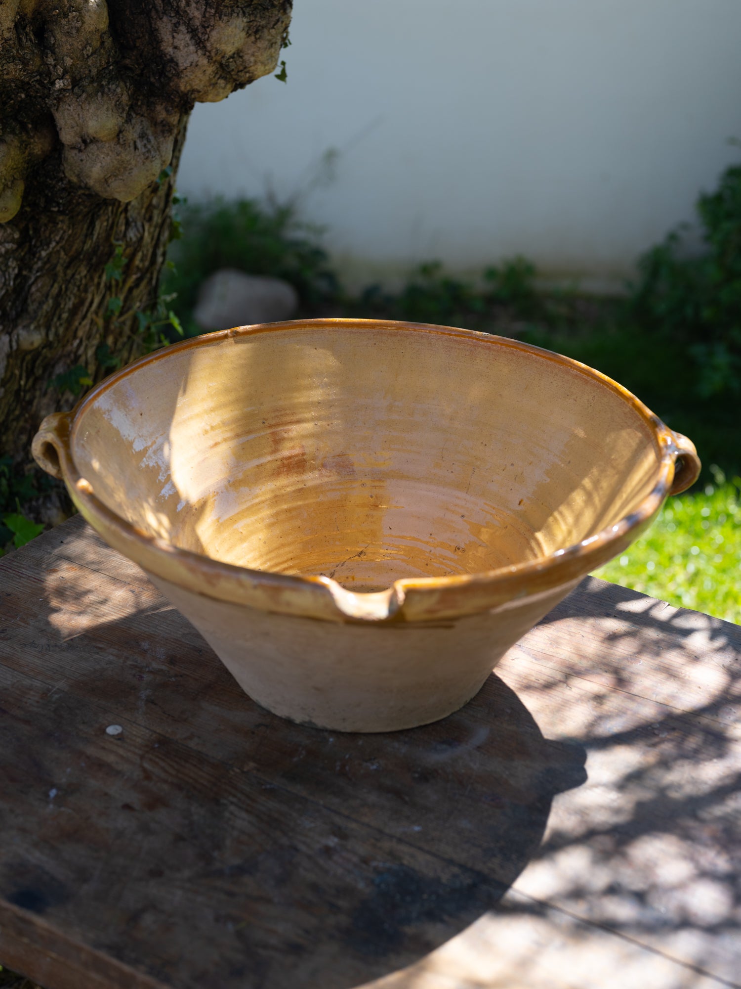 Vintage French Tian Mixing Bowls | Mustard