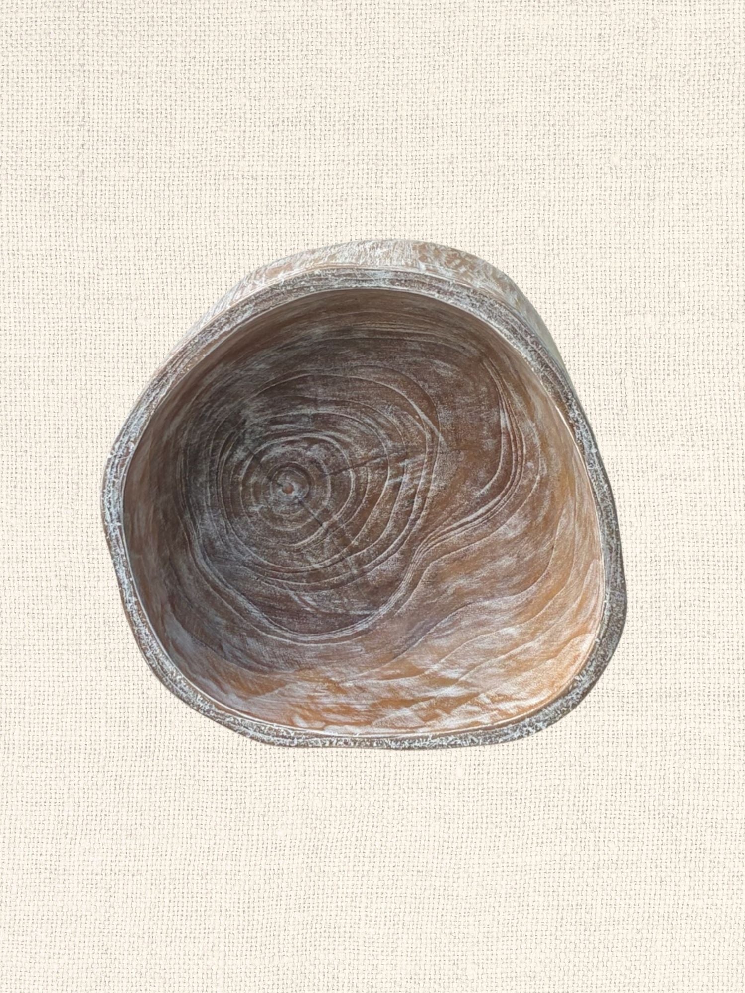 Cerused Teak Stump Bowl