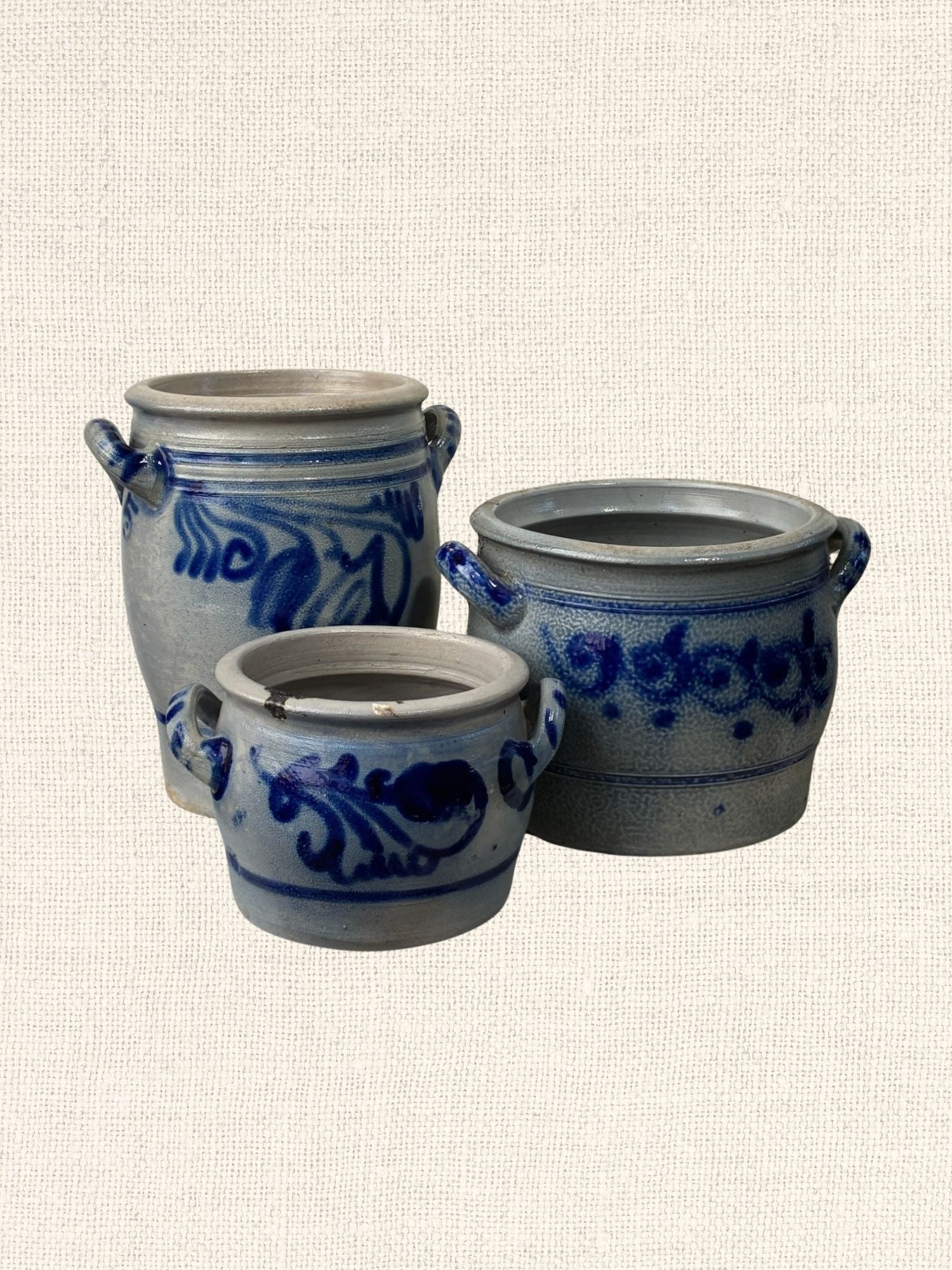 Euro Blue Salt Glazed | Short Crock w/ Handle
