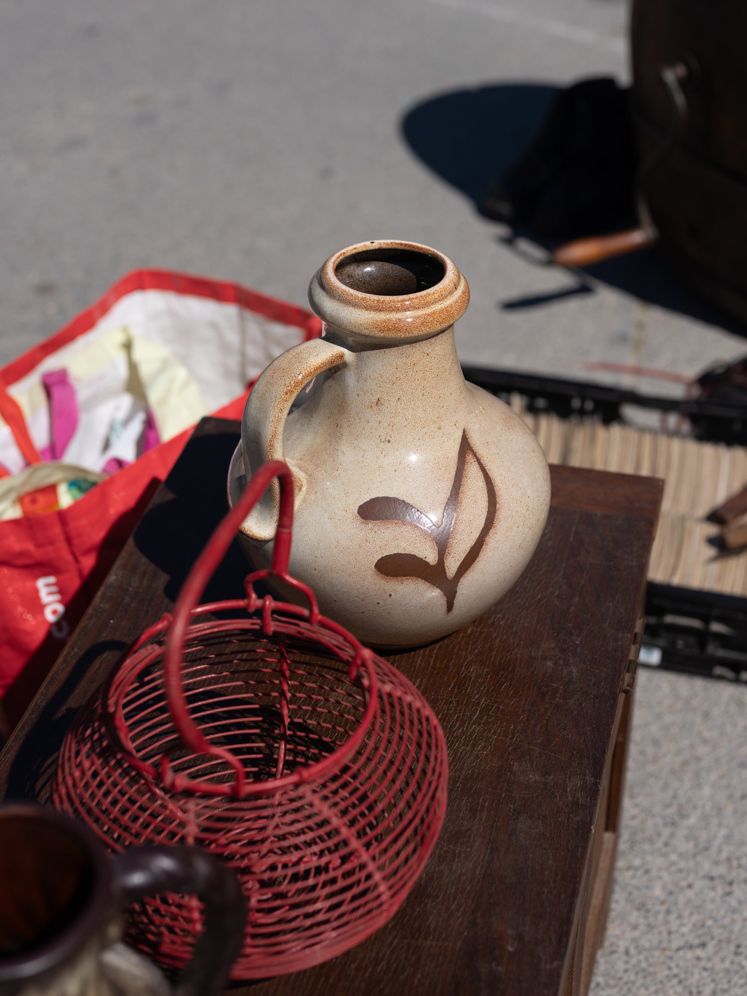 Small Vintage French Ceramic Vessel | Handle