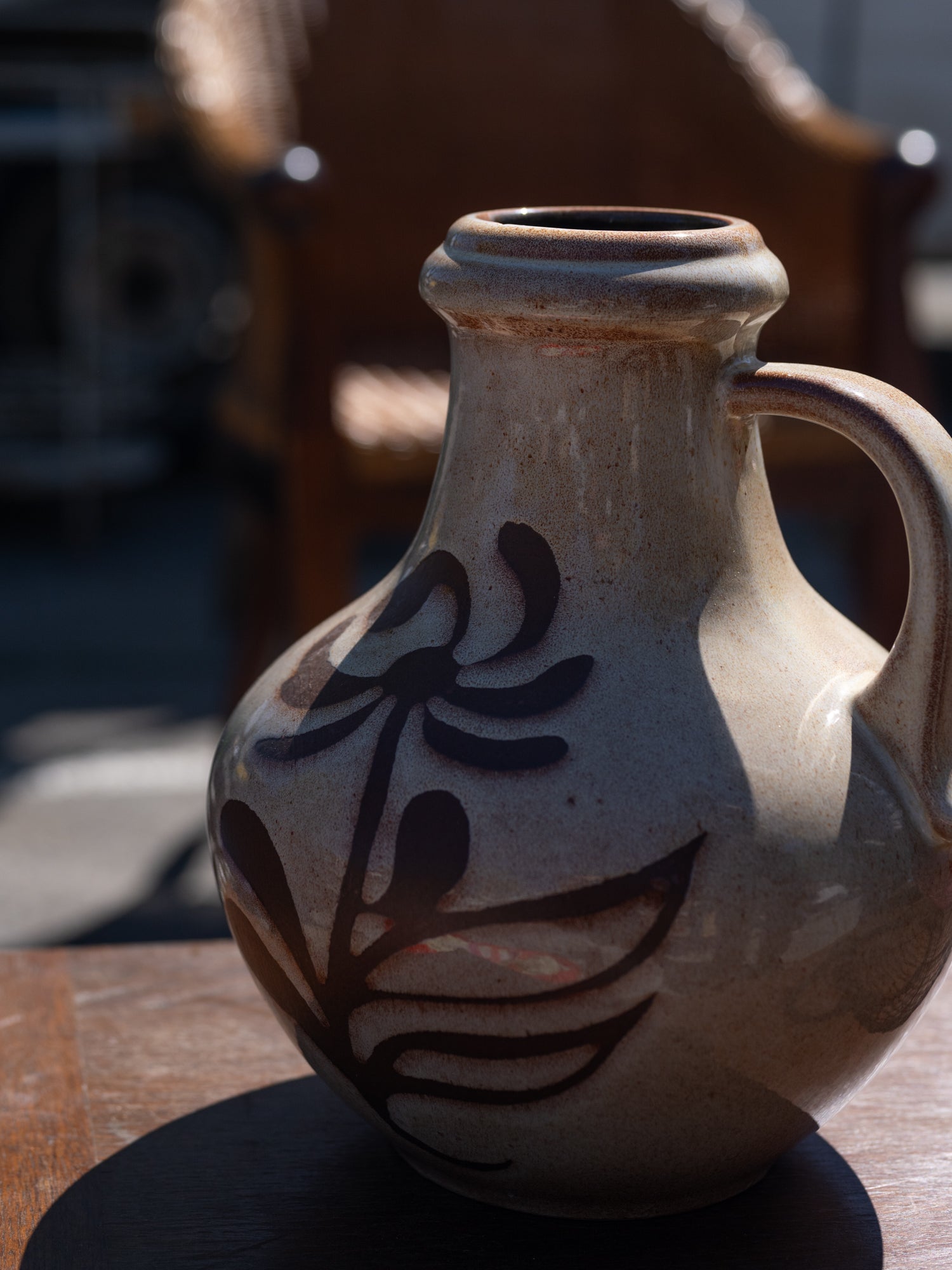 Small Vintage French Ceramic Vessel | Handle