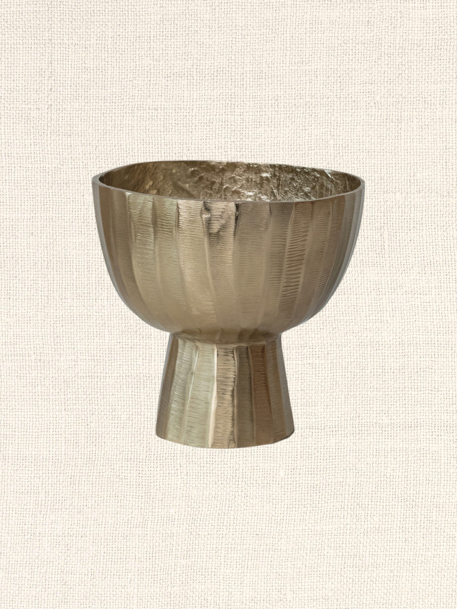 Cast Aluminum Footed Planter | Gold Finish